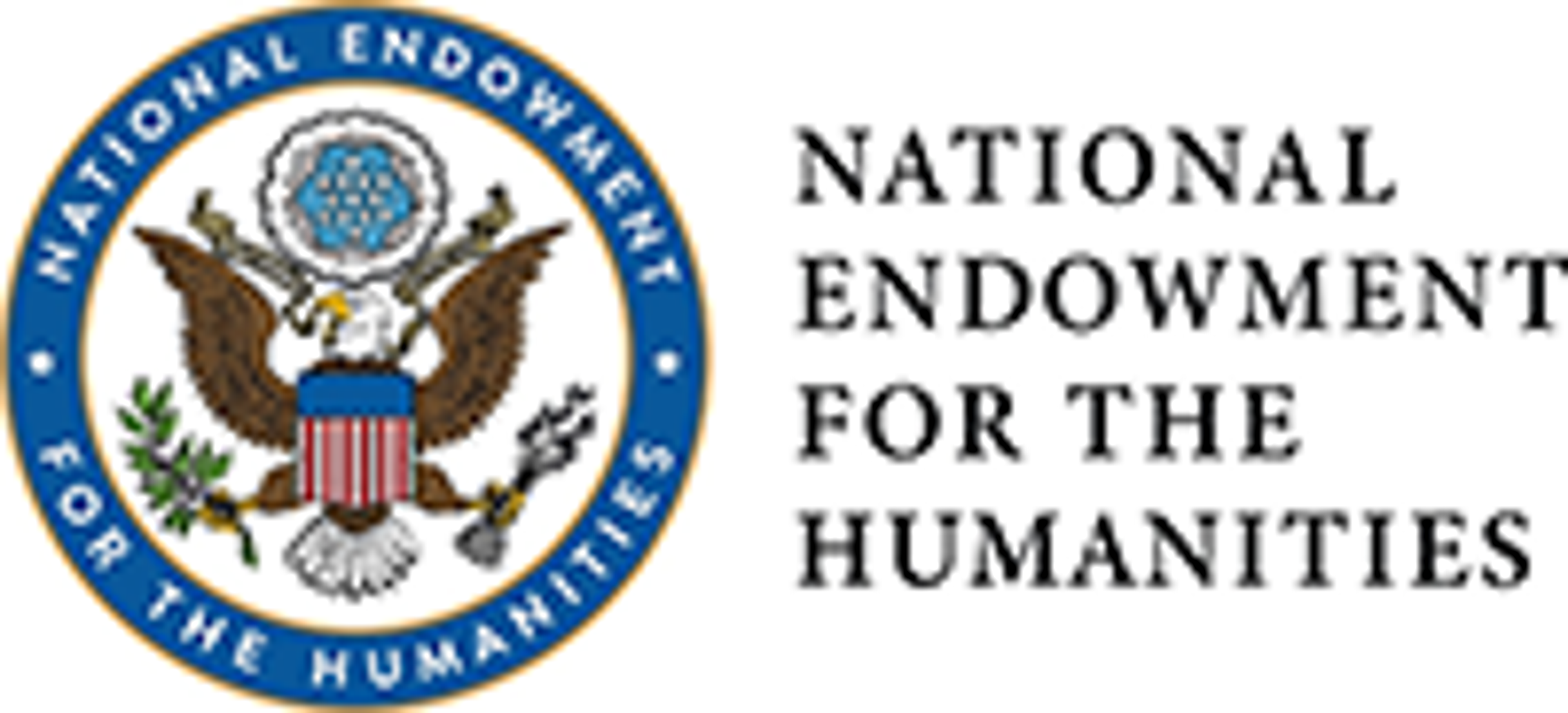 Circular logo with eagle soaring in the center.