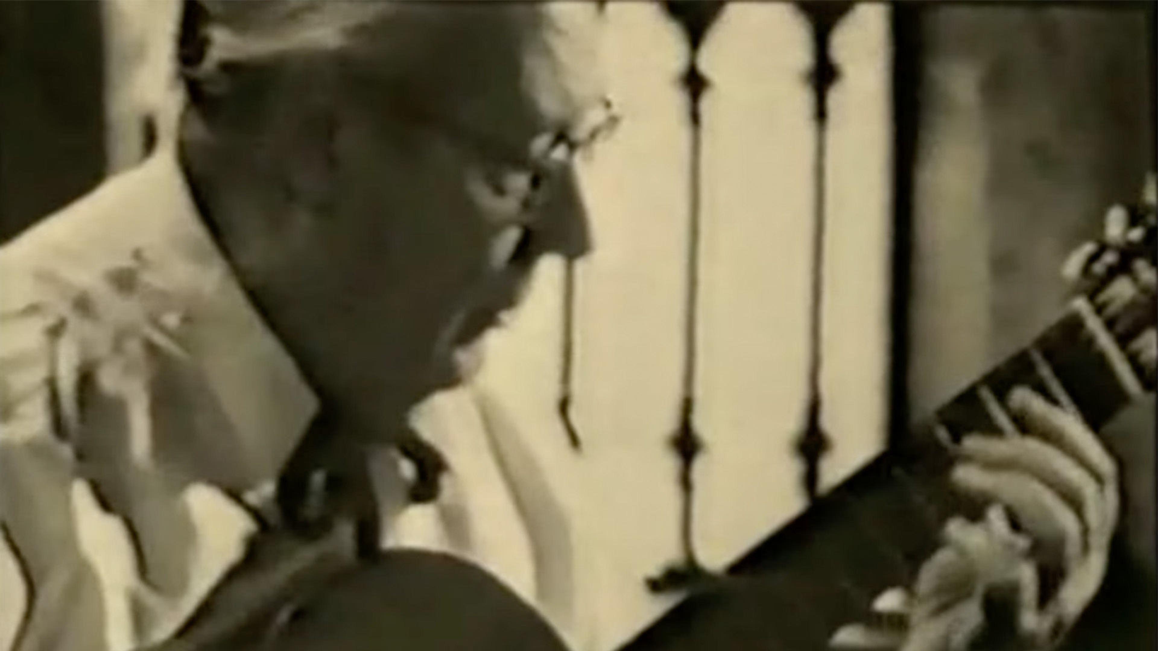 Andrés Segovia plays his Hermann Hauser guitar.