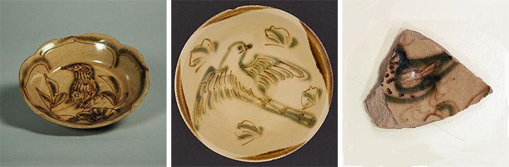 Three fragments of ceramics