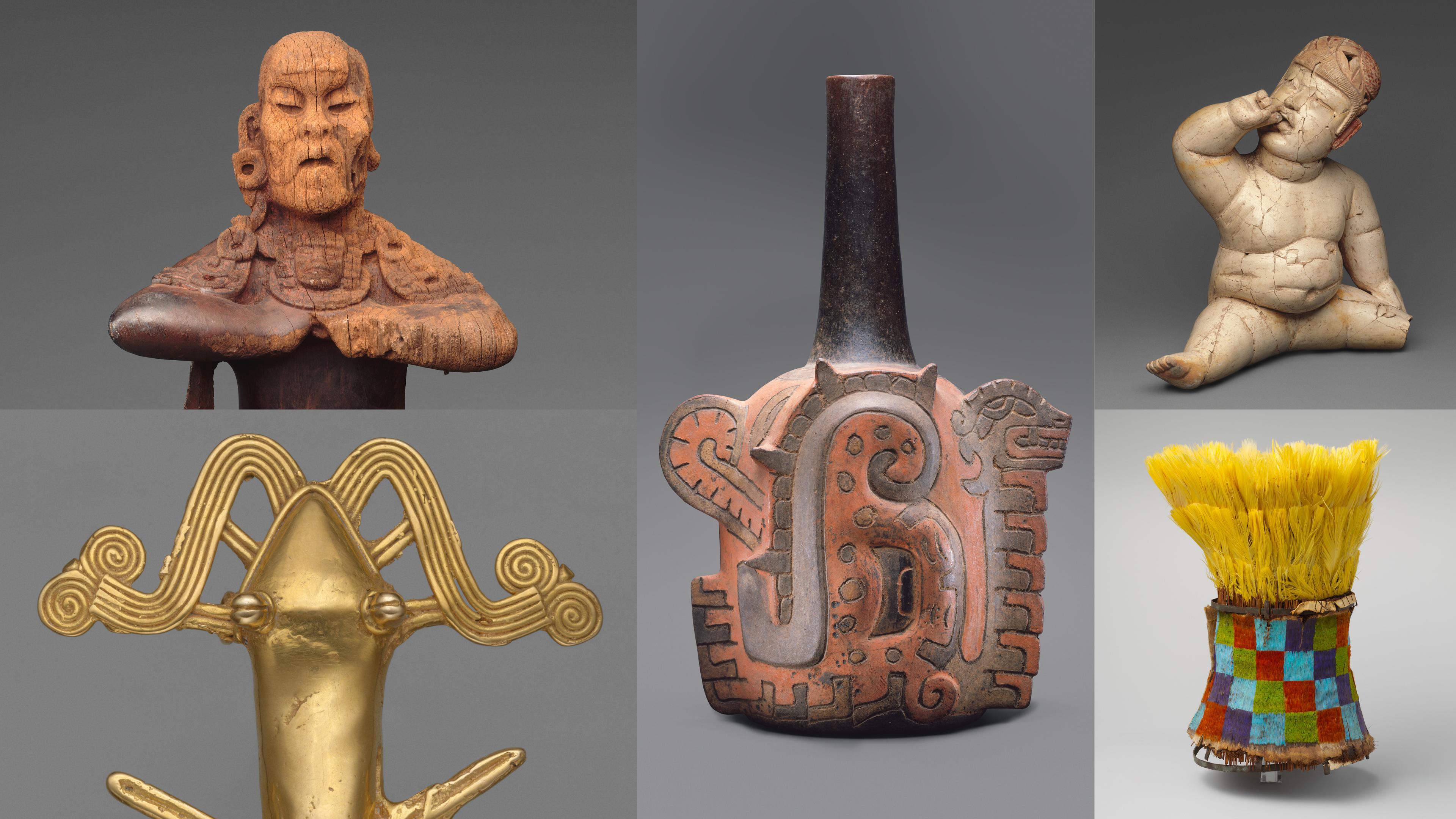 Composite image of ancient Americas figures 