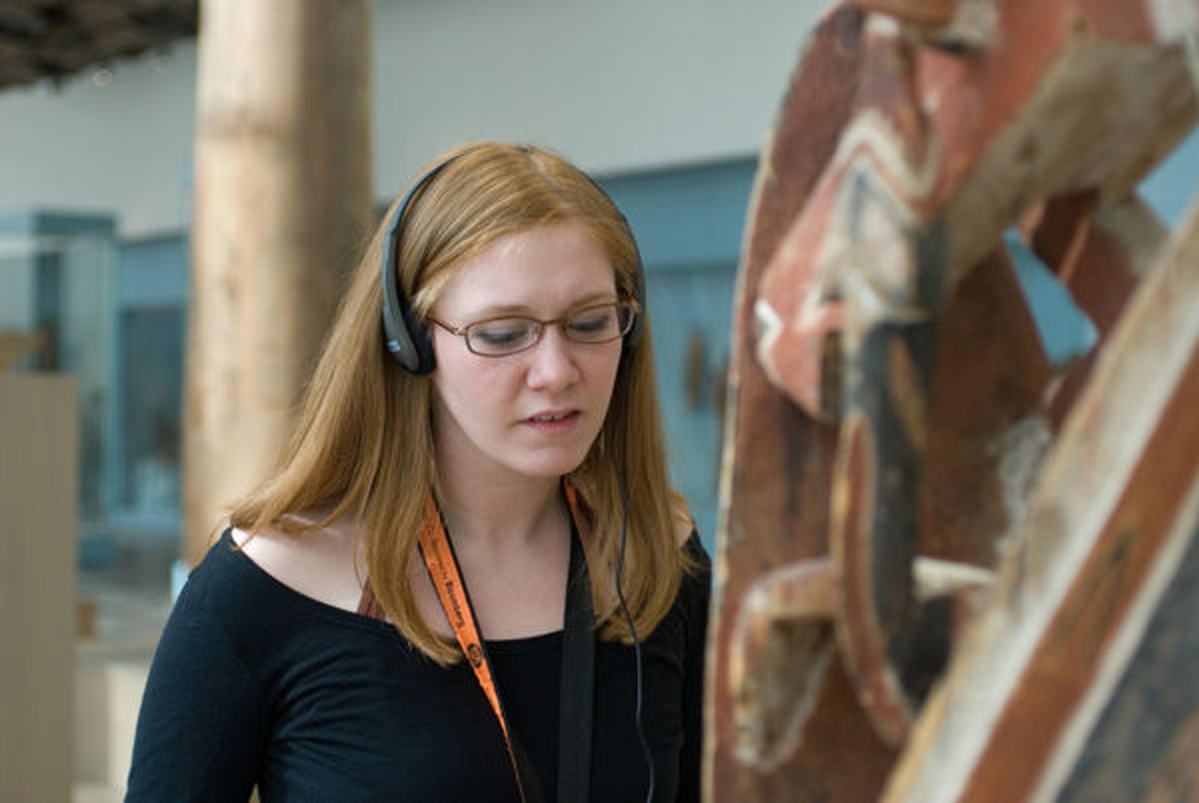 Visitor using the Audio Guide.