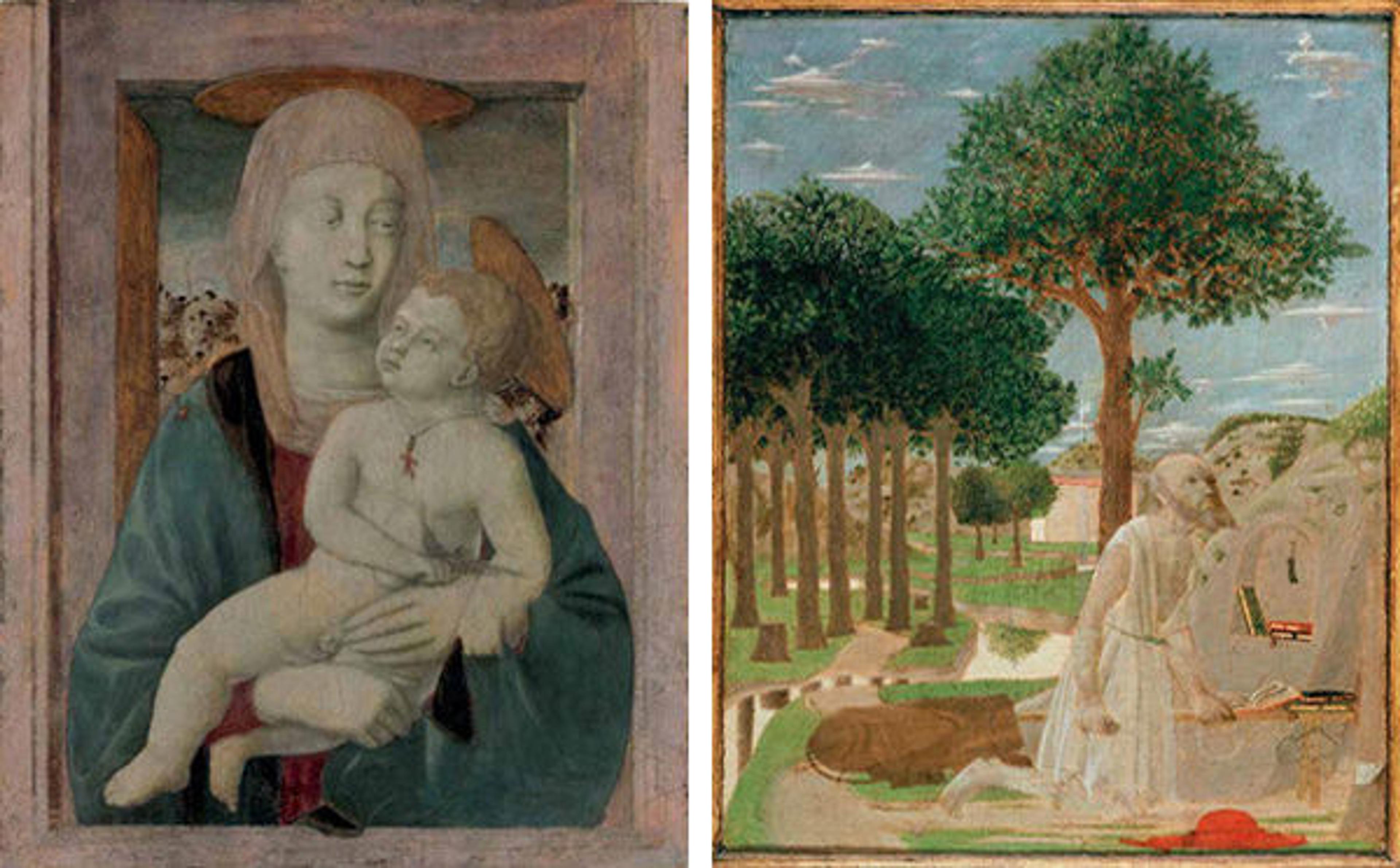 Left: Madonna and Child; Right: Saint Jerome in the Wilderness
