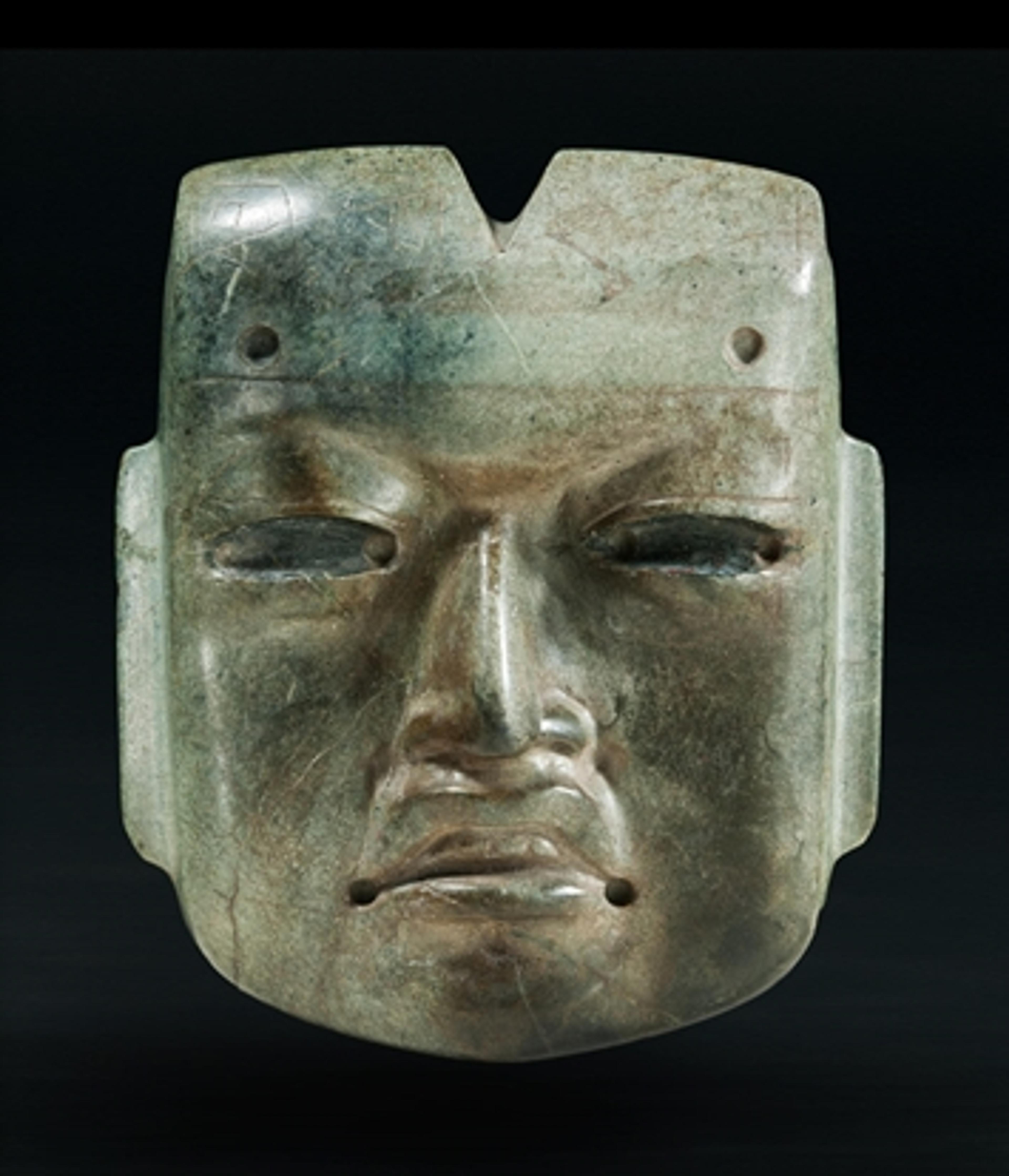 An ancient Olmec mask made of hornblende hornfels in the mid- to late 15th century