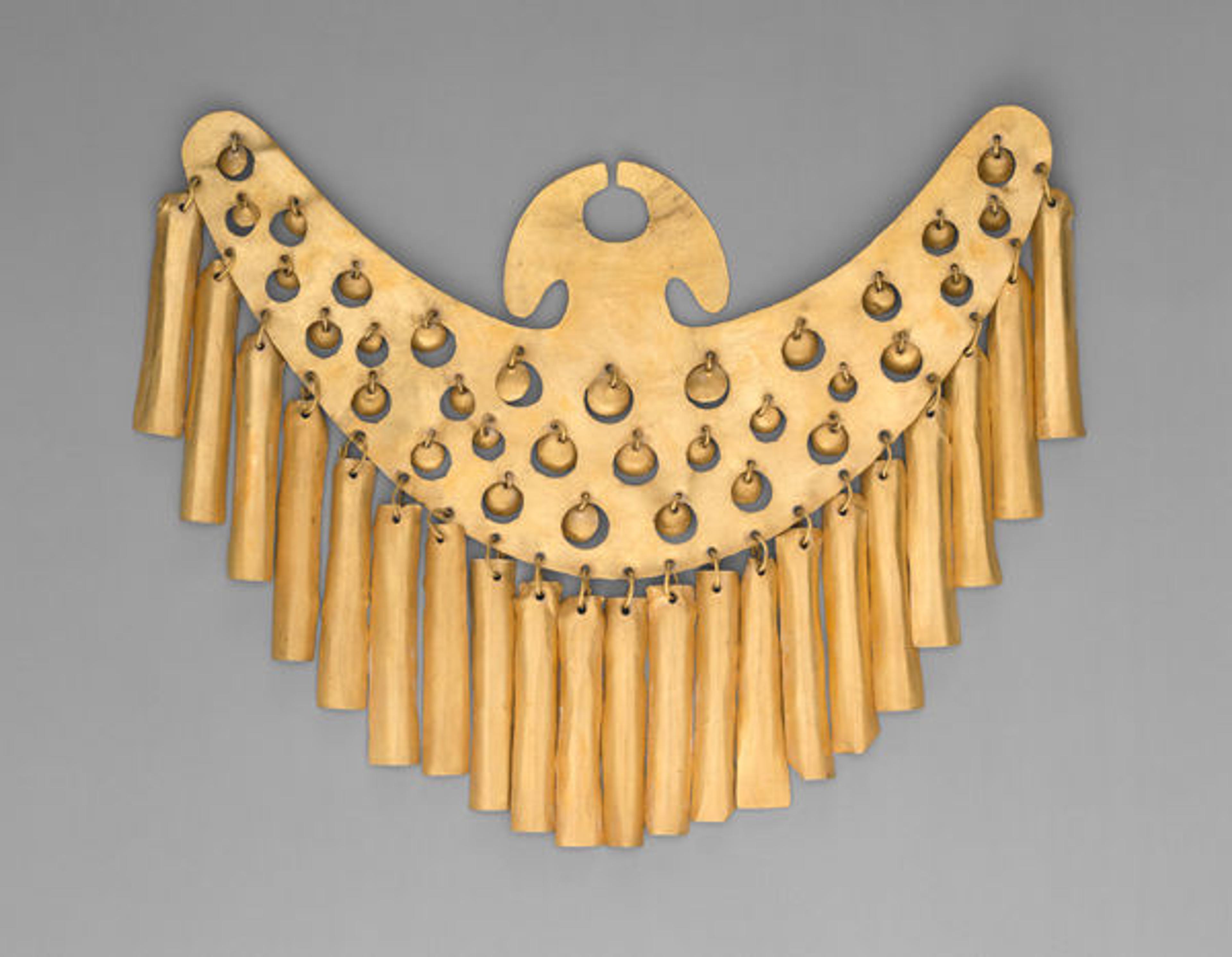 Nose ornament, 1st–7th century. Columbia, Calima (Yotoco). Gold; H. 5 5/16 in. (13.5 cm). The Metropolitan Museum of Art, New York, Gift and Bequest of Alice K. Bache, 1966, 1977 (66.196.23)