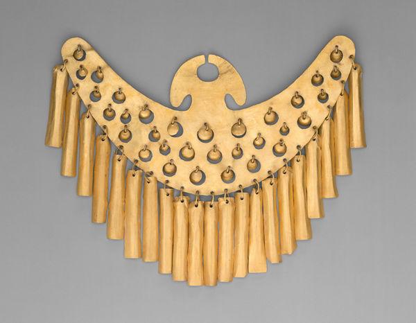 Nose ornament, 1st–7th century. Columbia, Calima (Yotoco). Gold; H. 5 5/16 in. (13.5 cm). The Metropolitan Museum of Art, New York, Gift and Bequest of Alice K. Bache, 1966, 1977 (66.196.23)