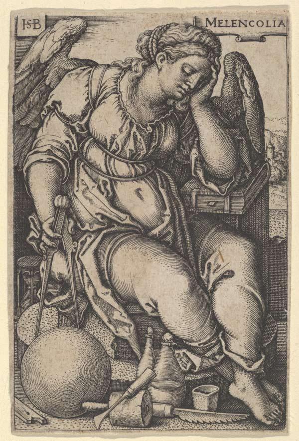 Sebald Beham (German, 1500-1550), Melancholia, 1539