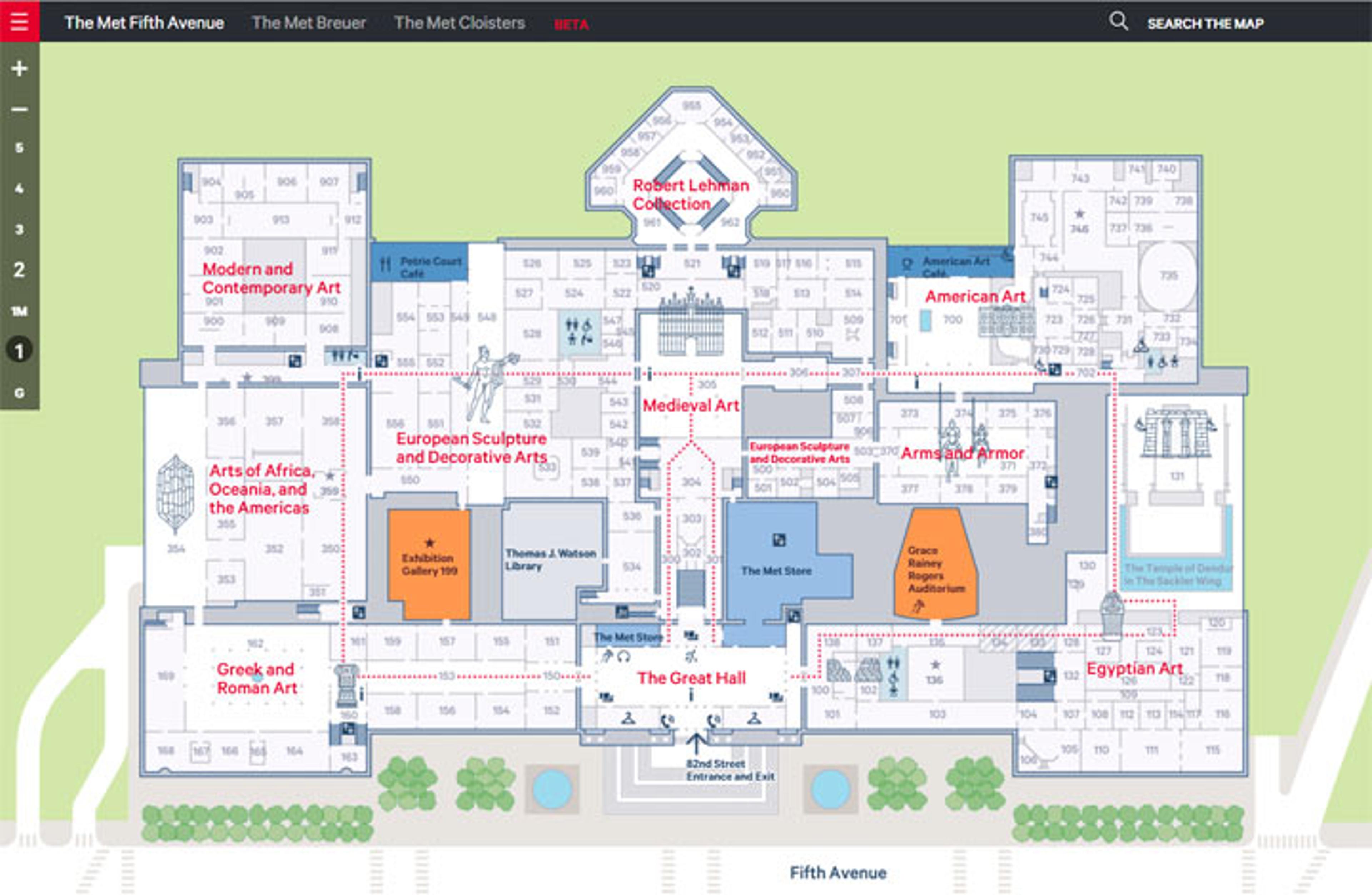 Screenshot of the digital map