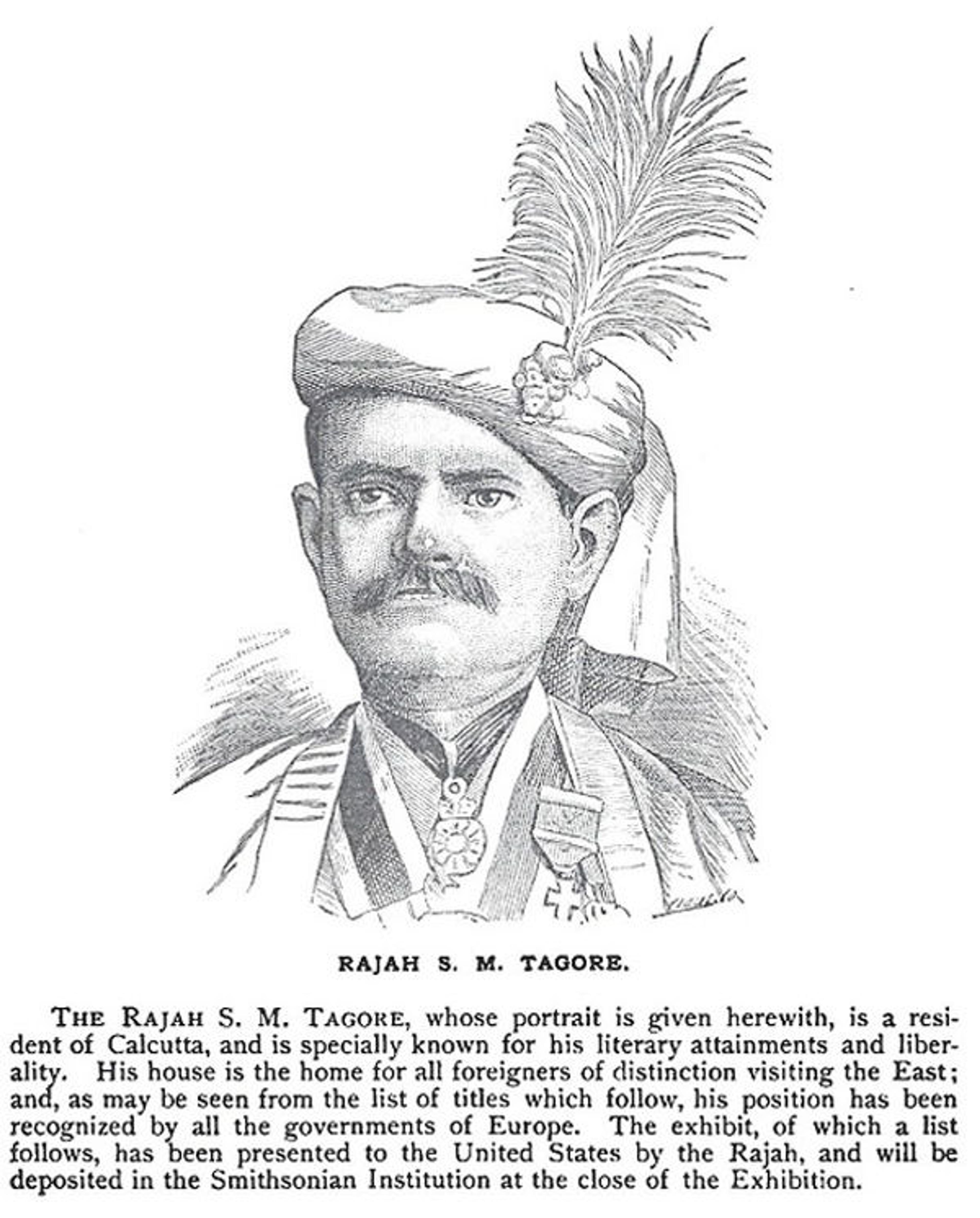Sourindro Mohun Tagore, from the Catalogue of the Boston Exhibition of 1883