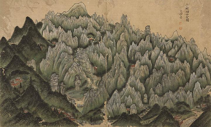Painting of Diamond Mountains by Jeong Seon