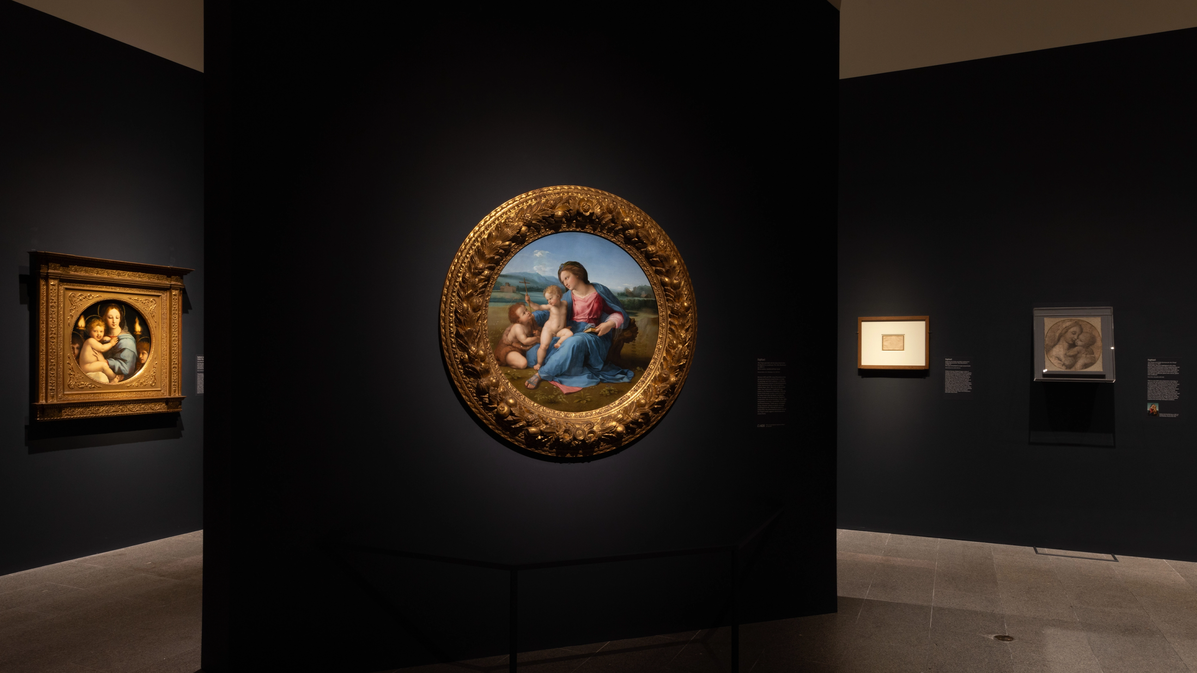 Raphael (Raffaello di Giovanni Santi), The Virgin and Child with Infant Saint John the Baptist in a Landscape (The Alba Madonna) (detail), ca. 1509–11. Oil on canvas (transferred from wood). National Gallery of Art, Washington, D.C., Andrew W. Mellon Collection 1937.1.24