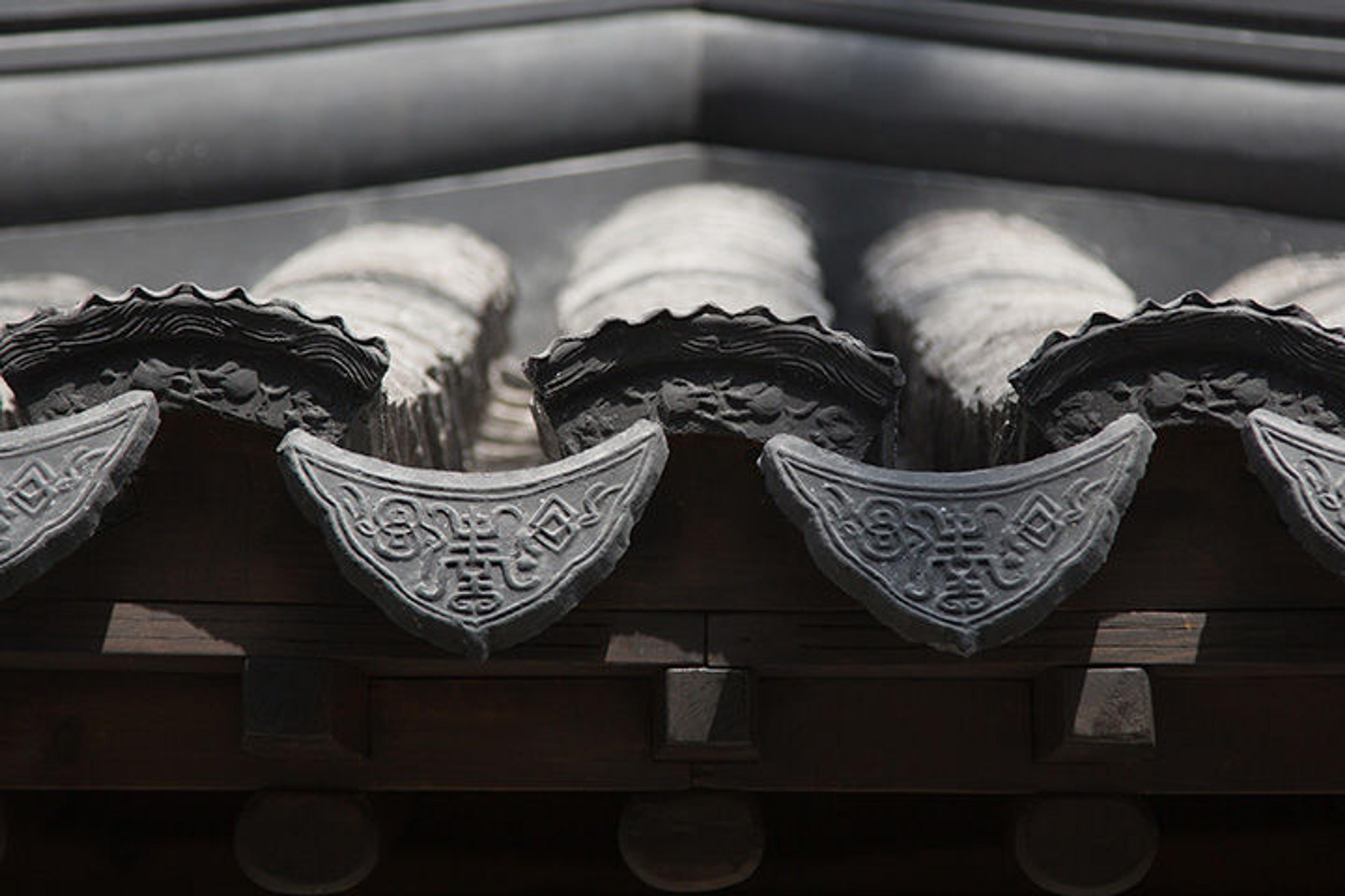 Close up of roof tiles