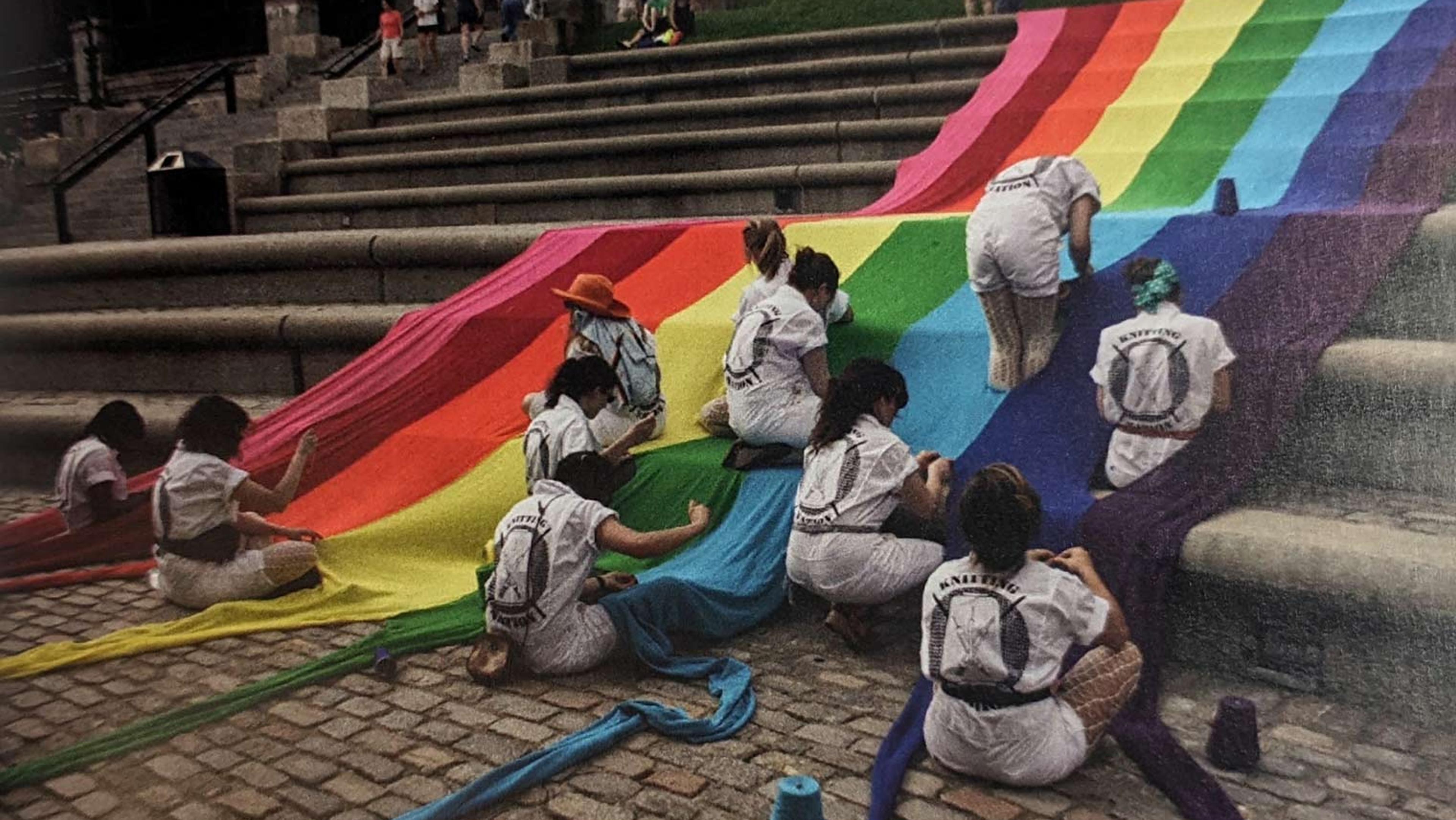 Liz Collin’s “Knitting Nation Phase 4: Pride” in Catherine Lord and Richard Meyer, Art & Queer Culture