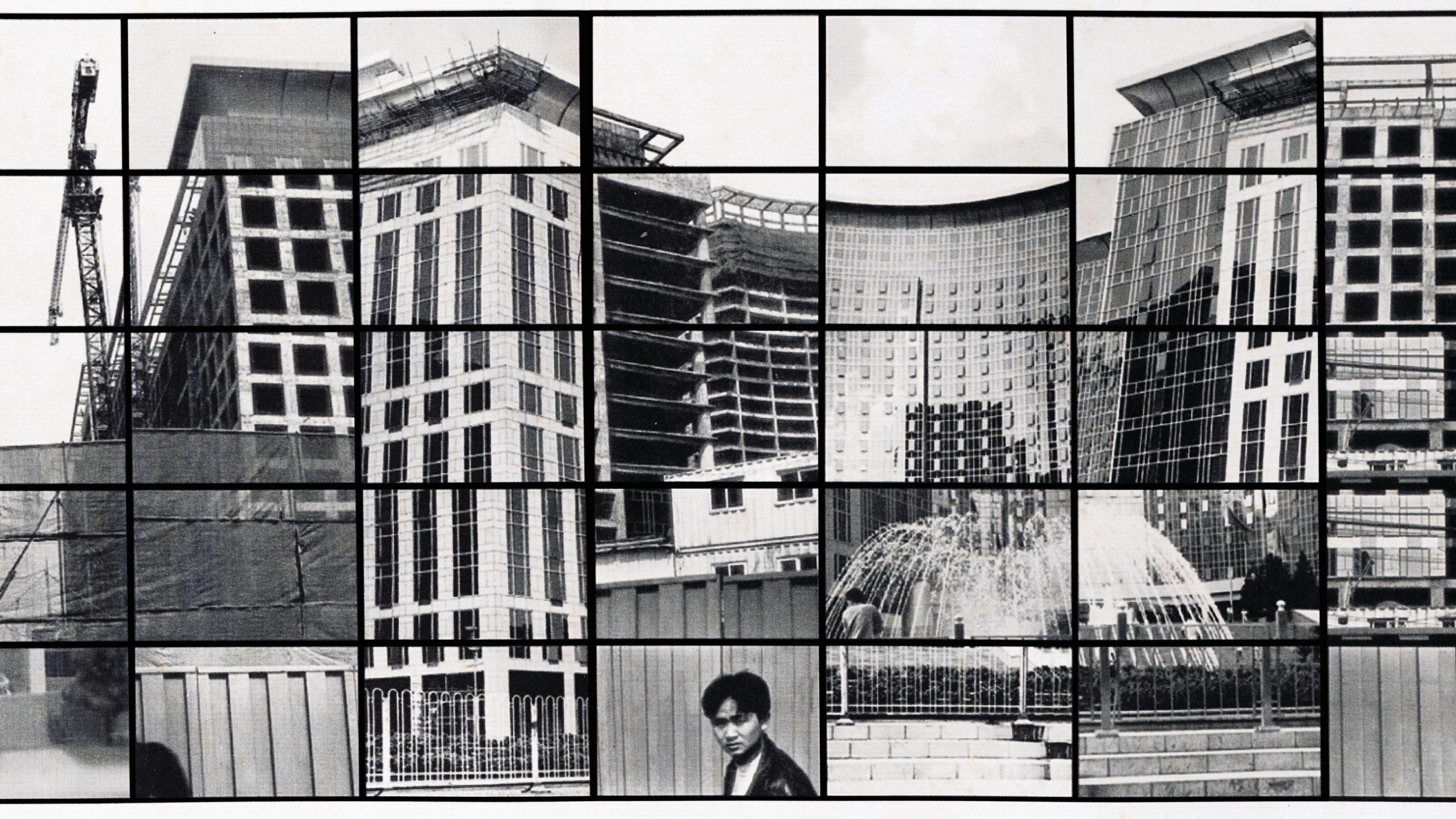A series of high contrast photos of buildings