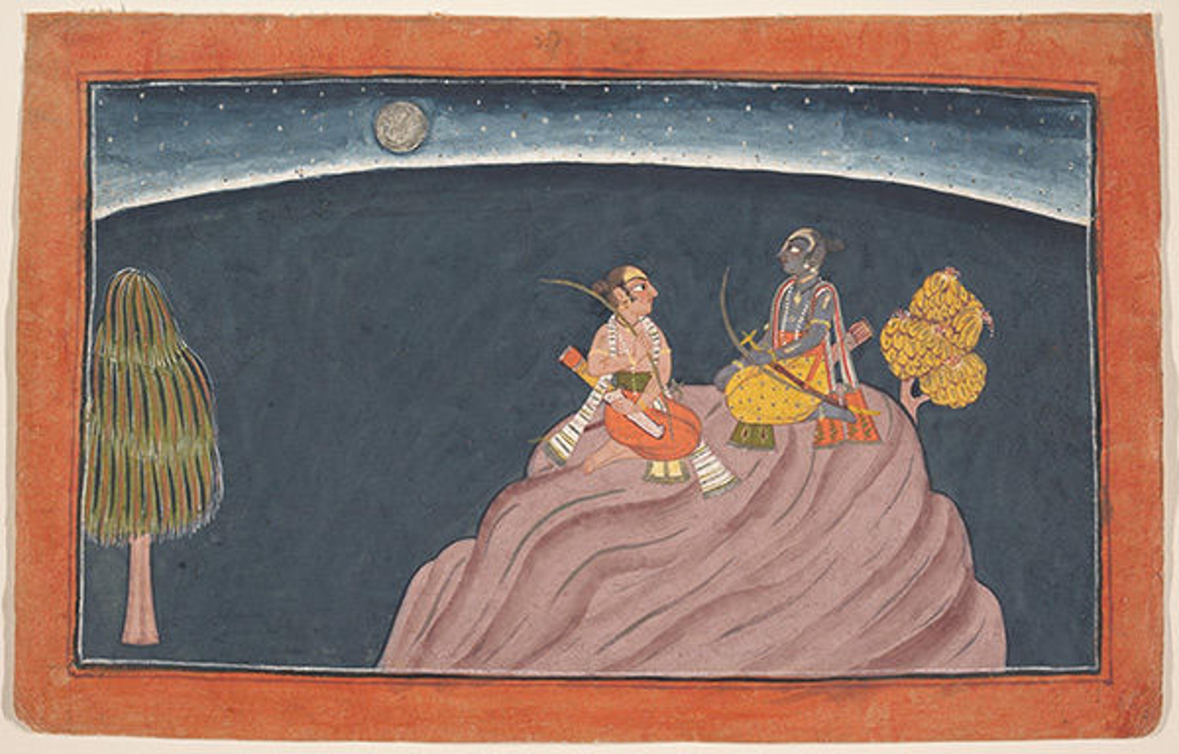 Rama and Lakshmana on Mount Pavarasana
