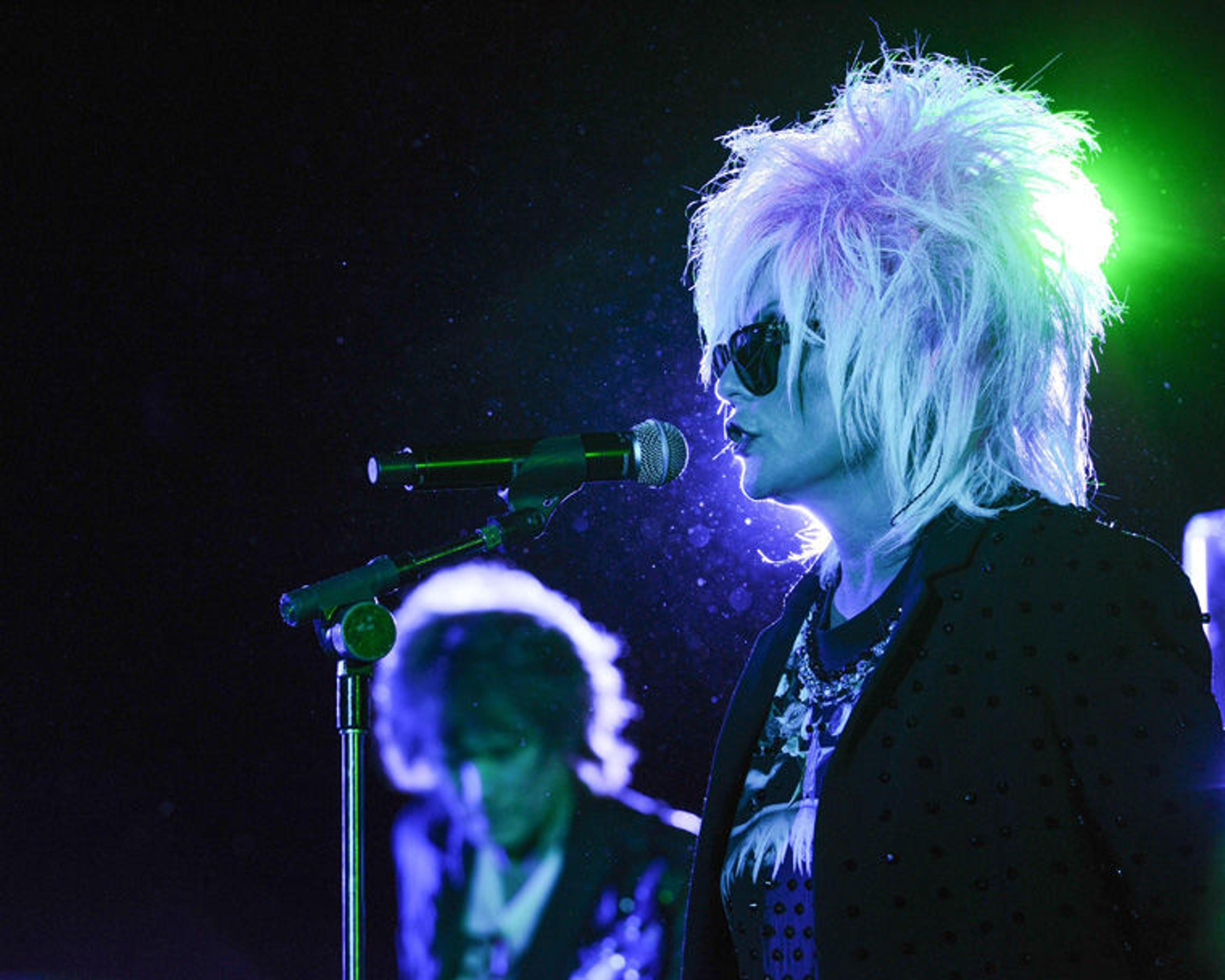 Debbie Harry in profile as she performs at the 2013 Met Gala