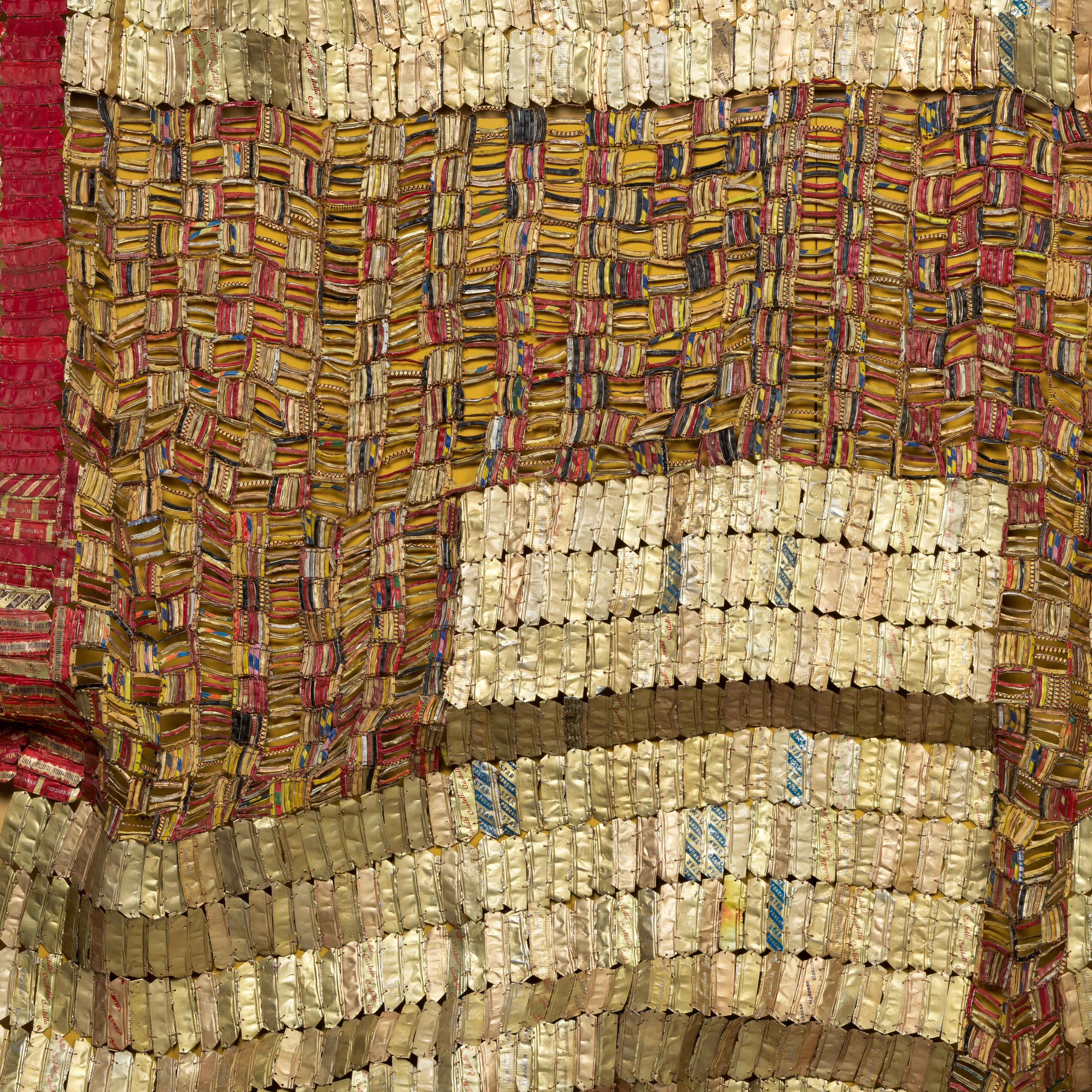 Detail of El Anatsui's "Between Earth and Heaven" 2006