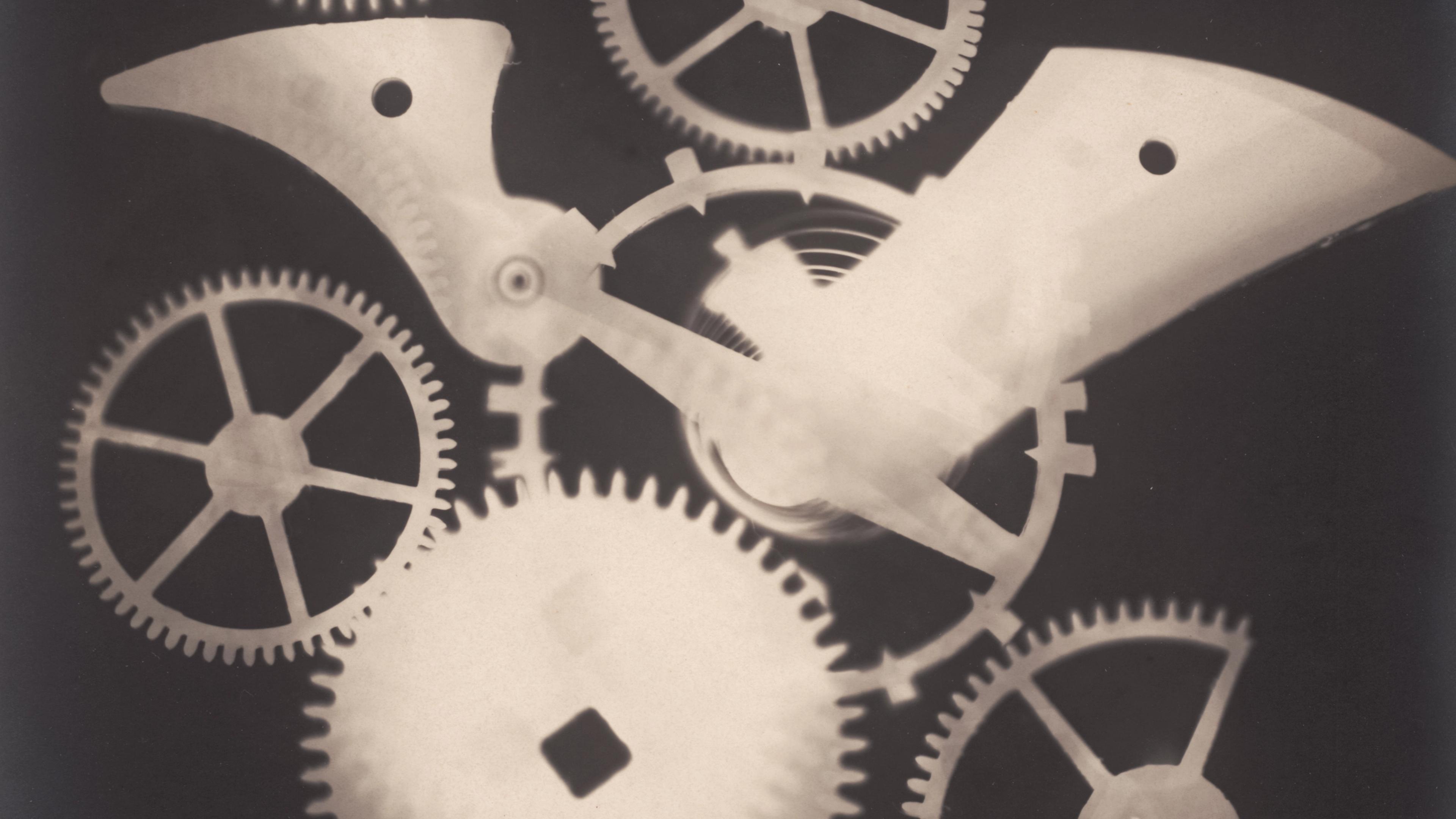 Rayograph of multiple overlapping gears.