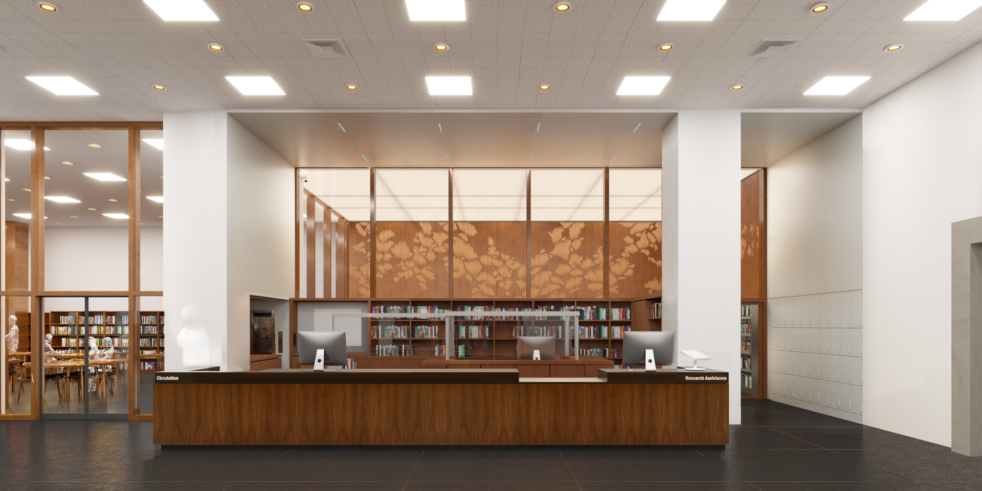 Rendering of redesigned circulation desk