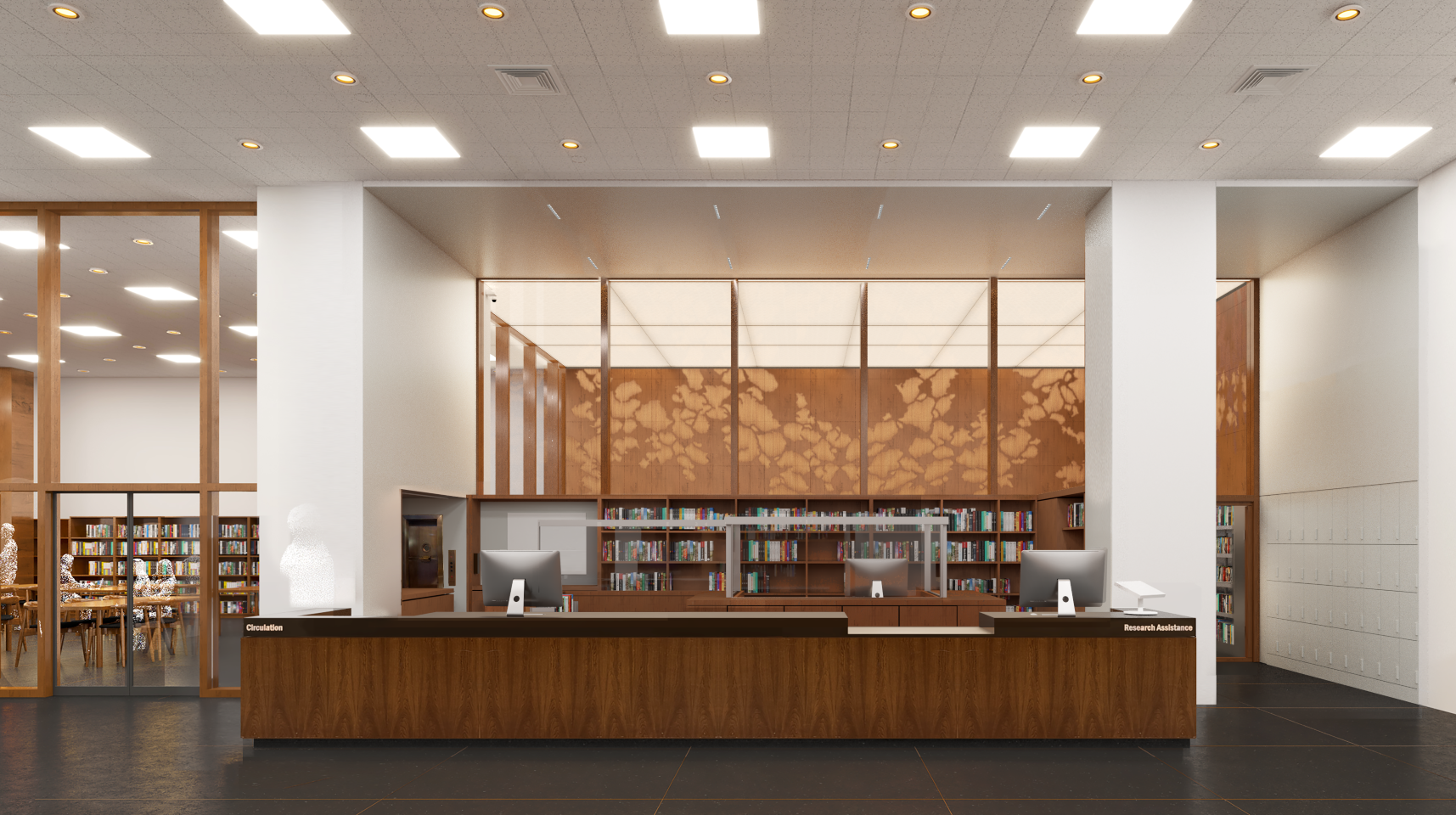Rendering of redesigned circulation desk