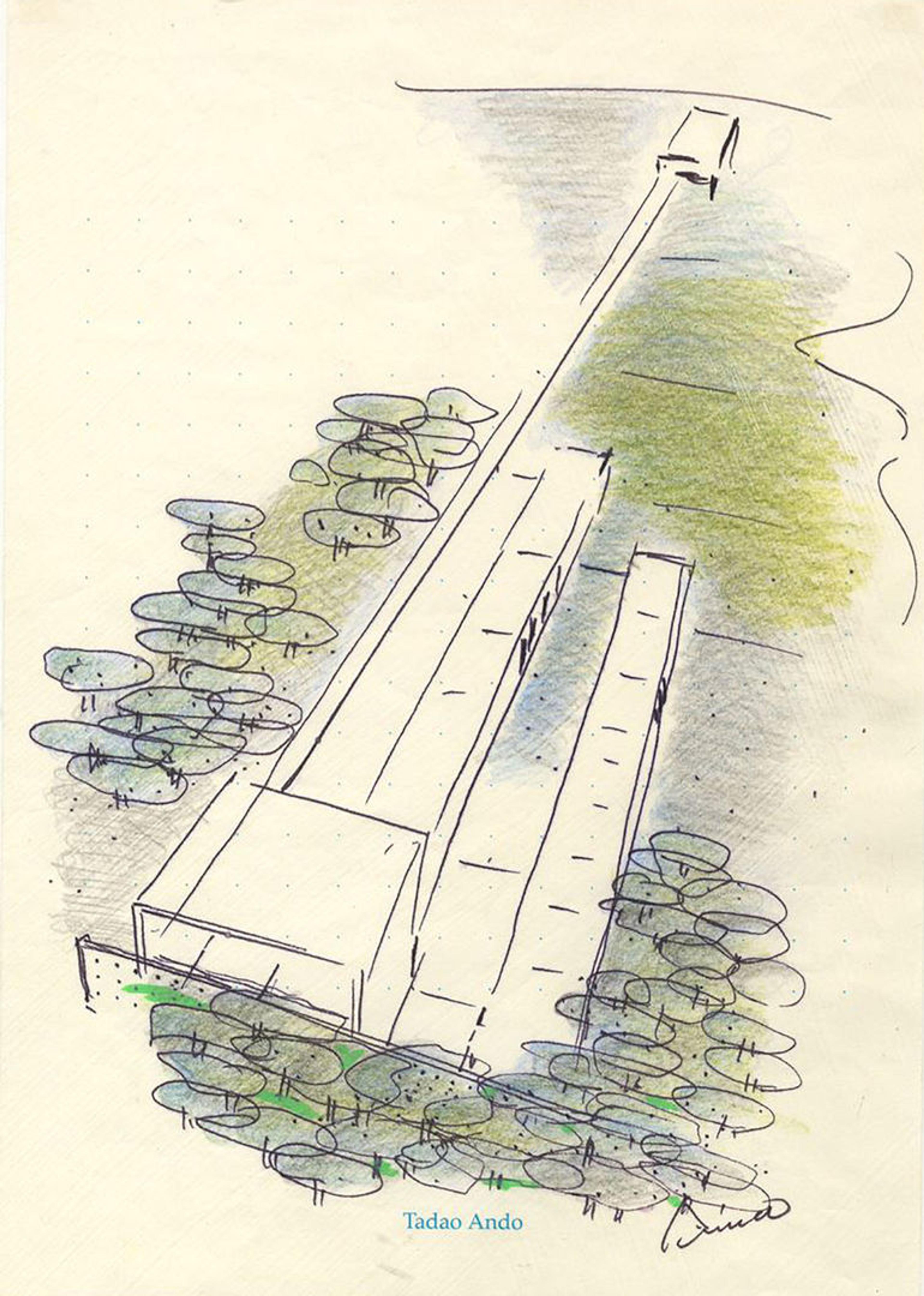 Architectural drawing by Tadeo Ando