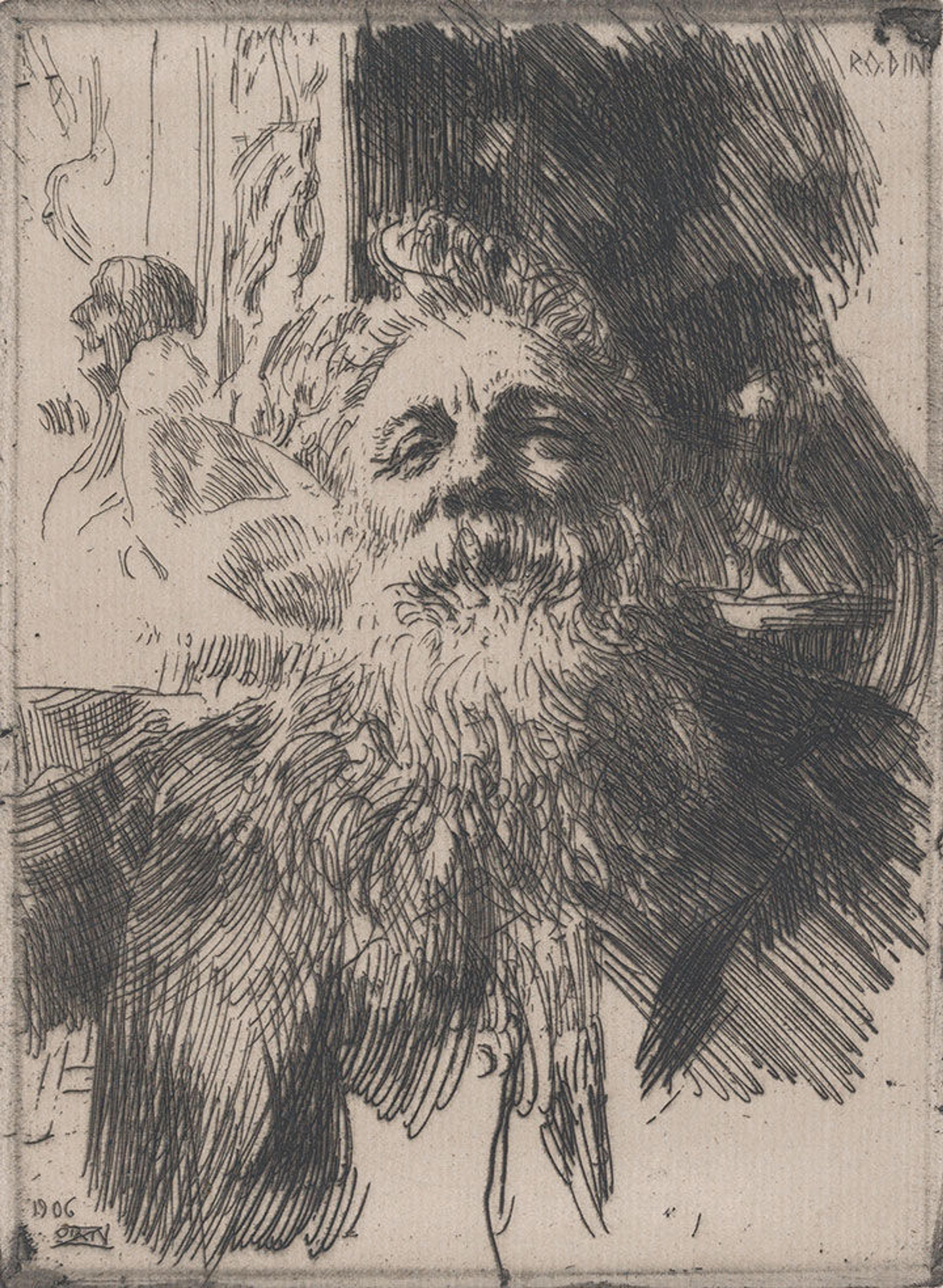 Anders Zorn etching of Auguste Rodin