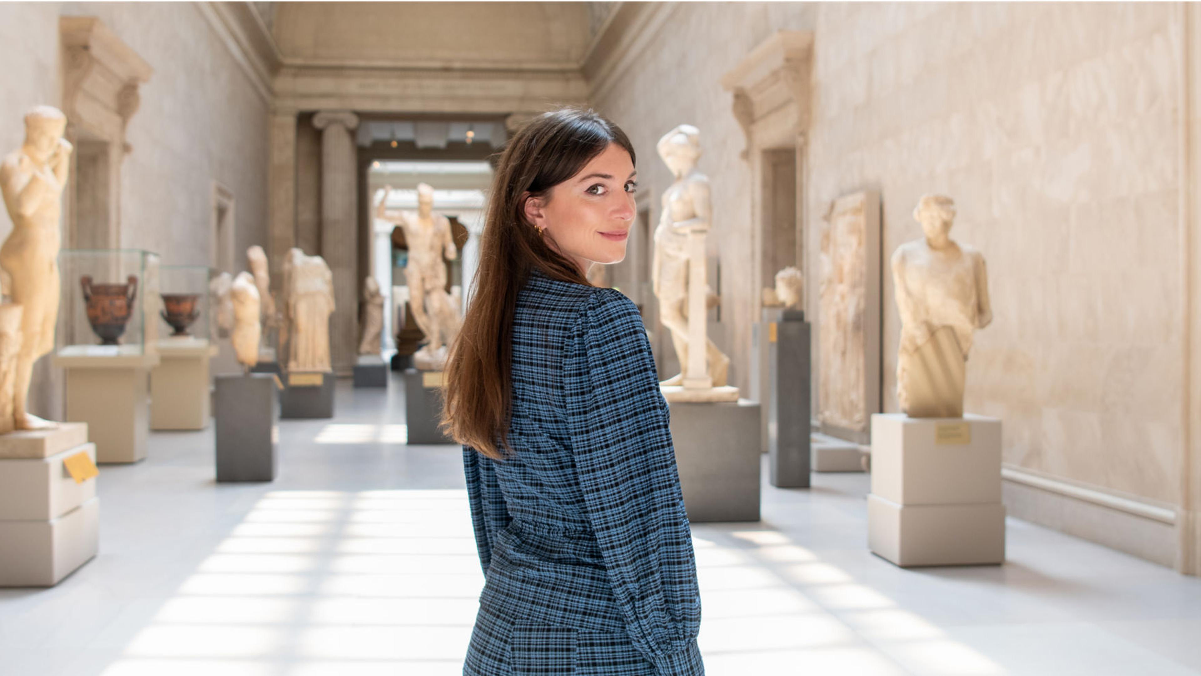 Kate Hessel in The Met's Greek and Roman galleries.