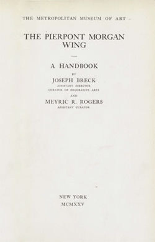 Image for Handbook of the Pierpont Morgan Wing