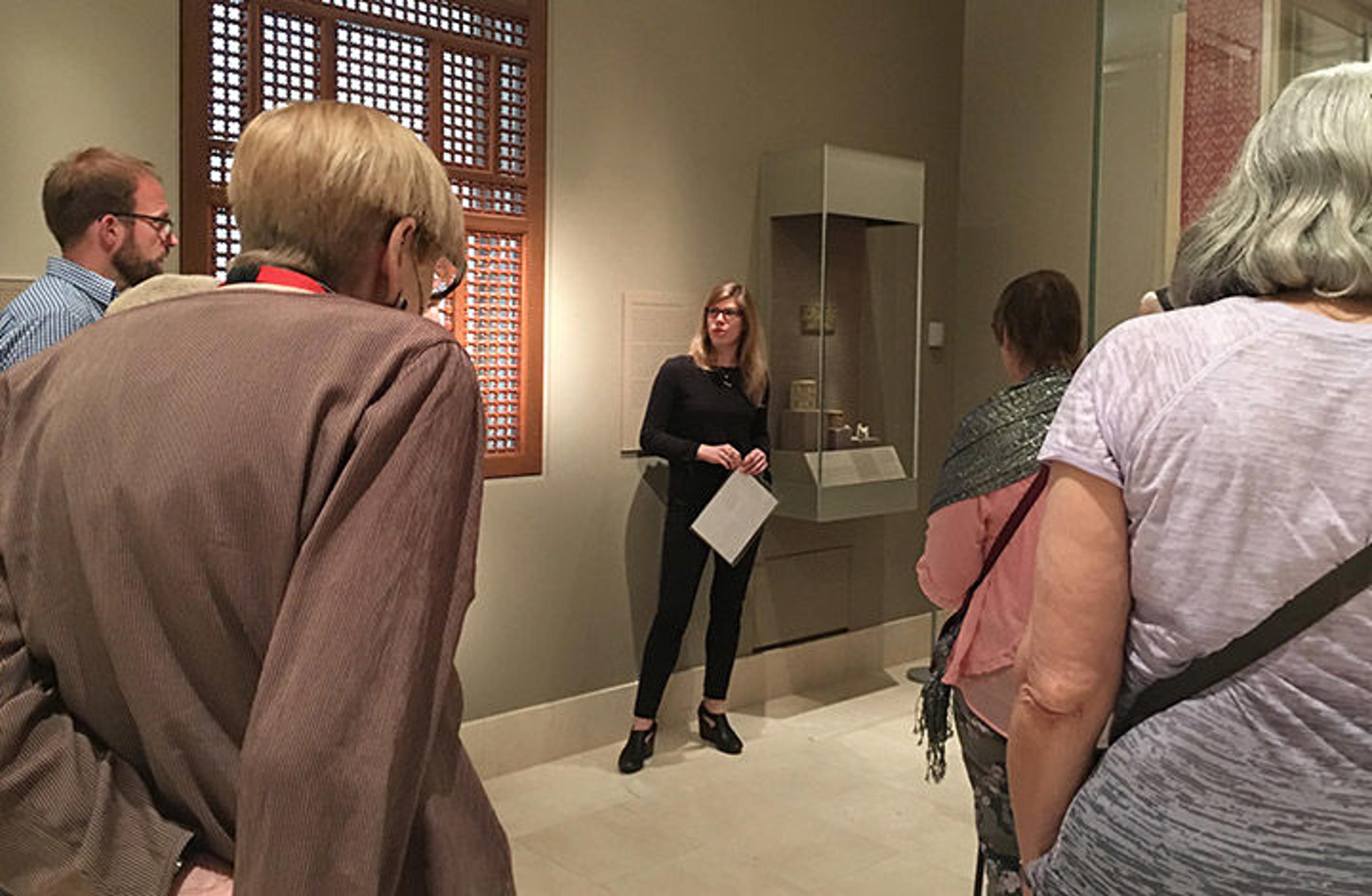 Courtney Stewart speaking in the Islamic Galleries