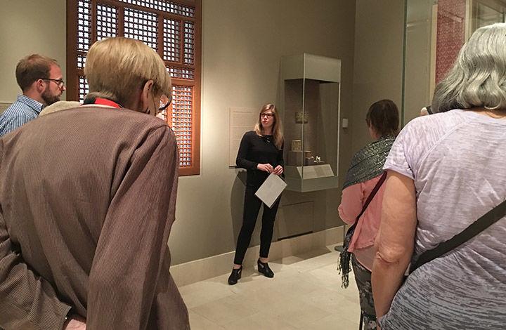 Courtney Stewart speaking in the Islamic Galleries