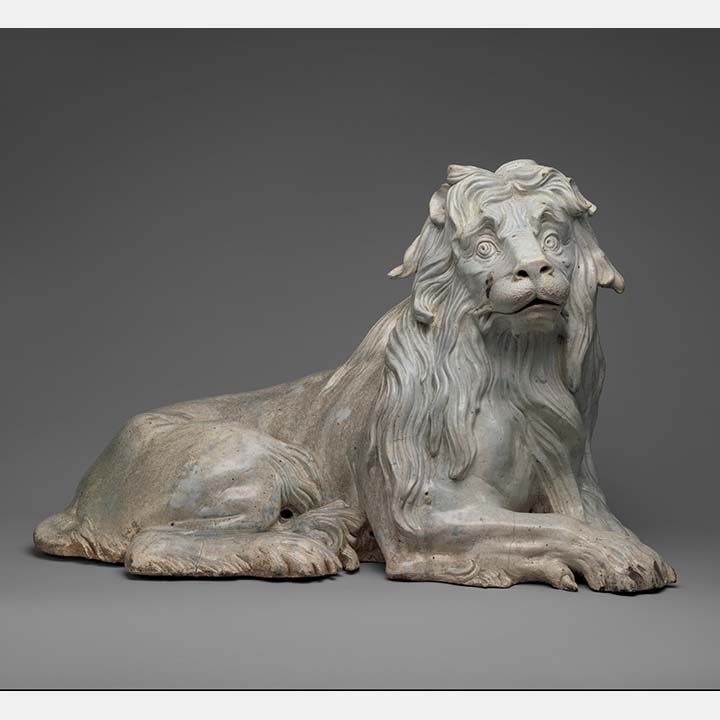 Johann Gottlieb Kirchner - Lion (one of a pair) - German, Meissen