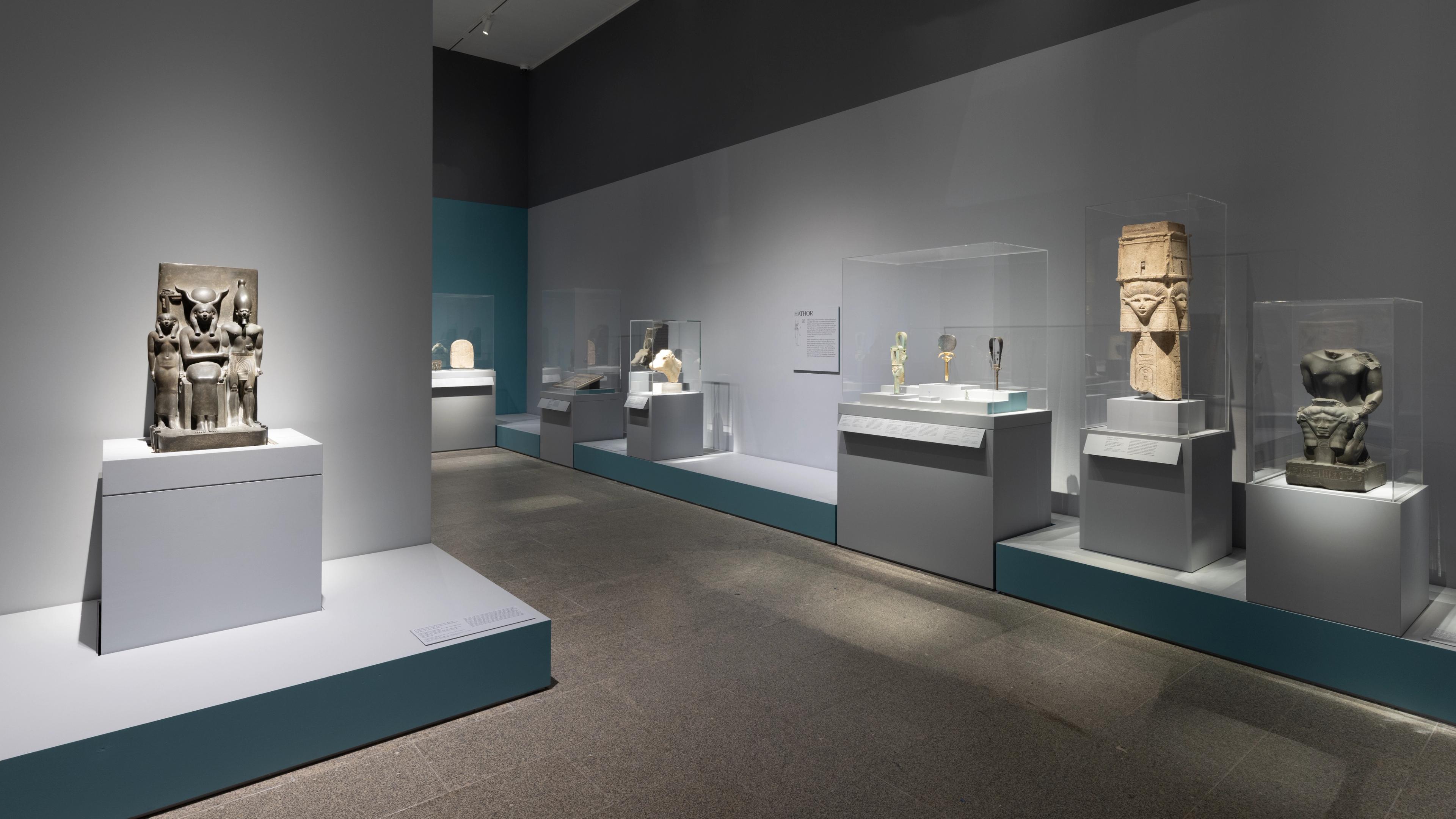 Gallery Installation shot with Egyptian artifacts