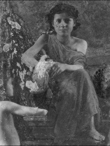 An infrared scan reveals a photographic portrait of Tiffany's niece