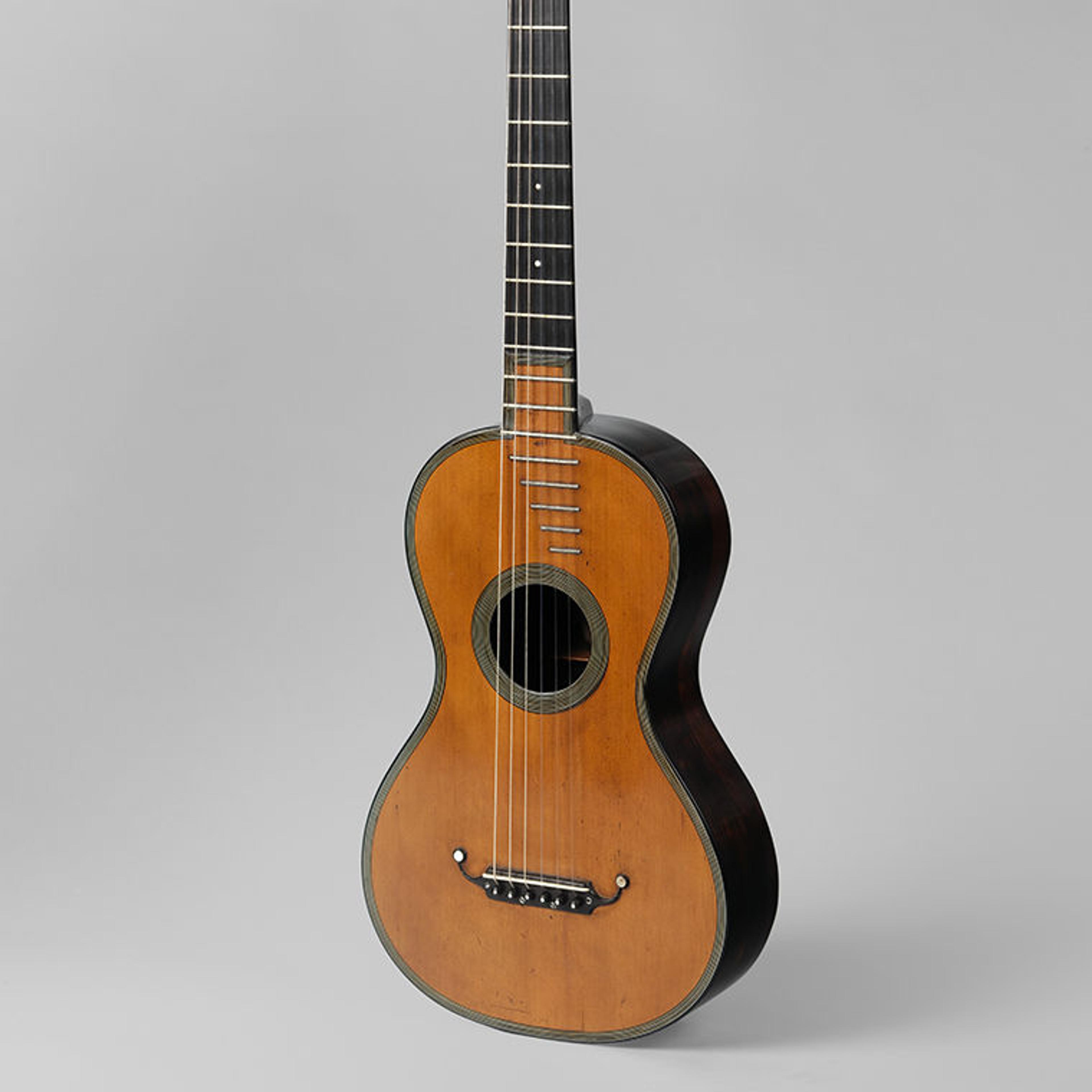 Detail of a French guitar by Pierre-René Lacôte, ca. 1835