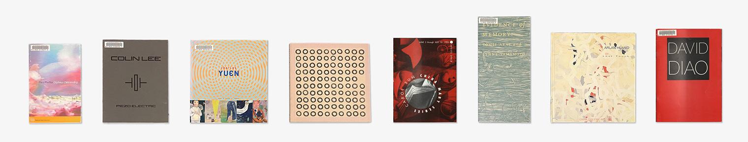 Covers of 8 monographs on artists from Godzilla