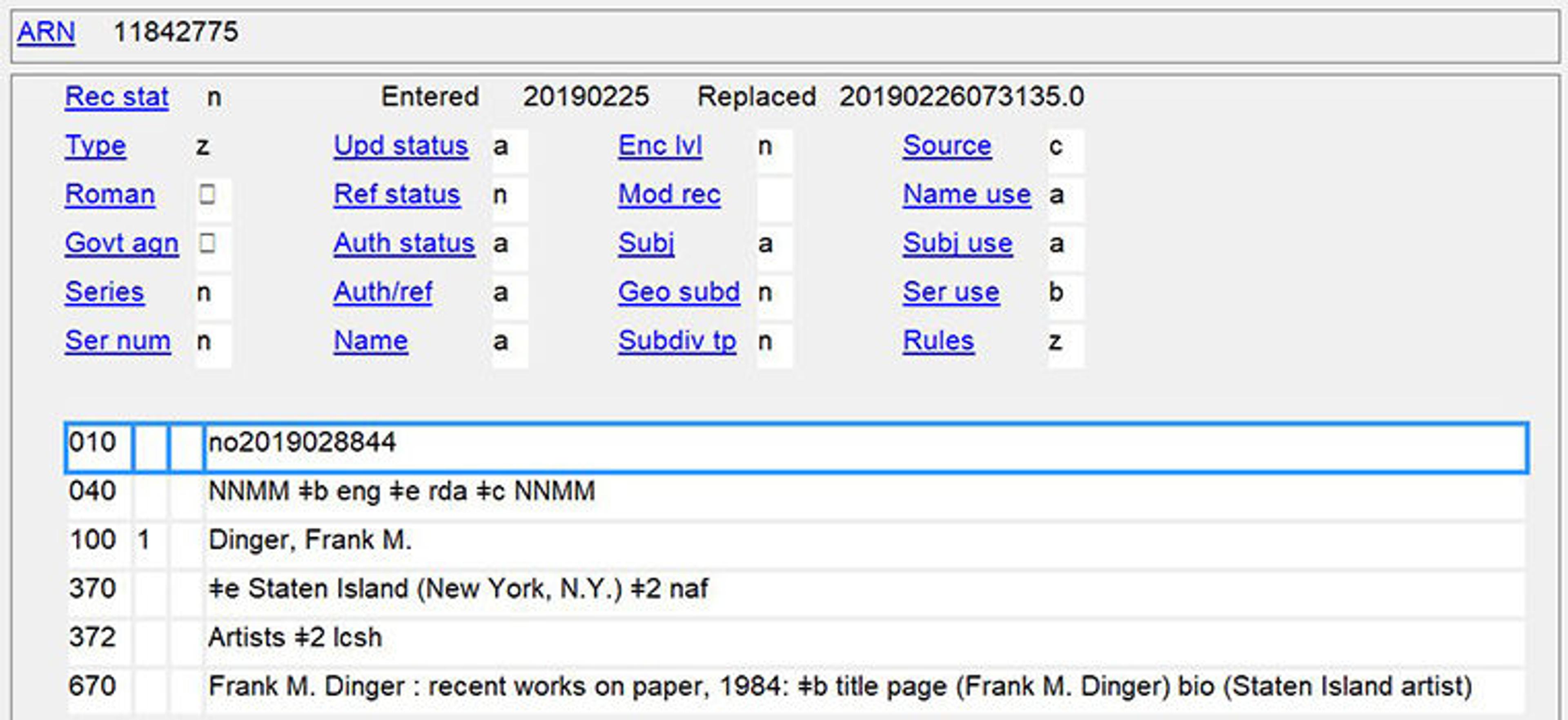 name authority record