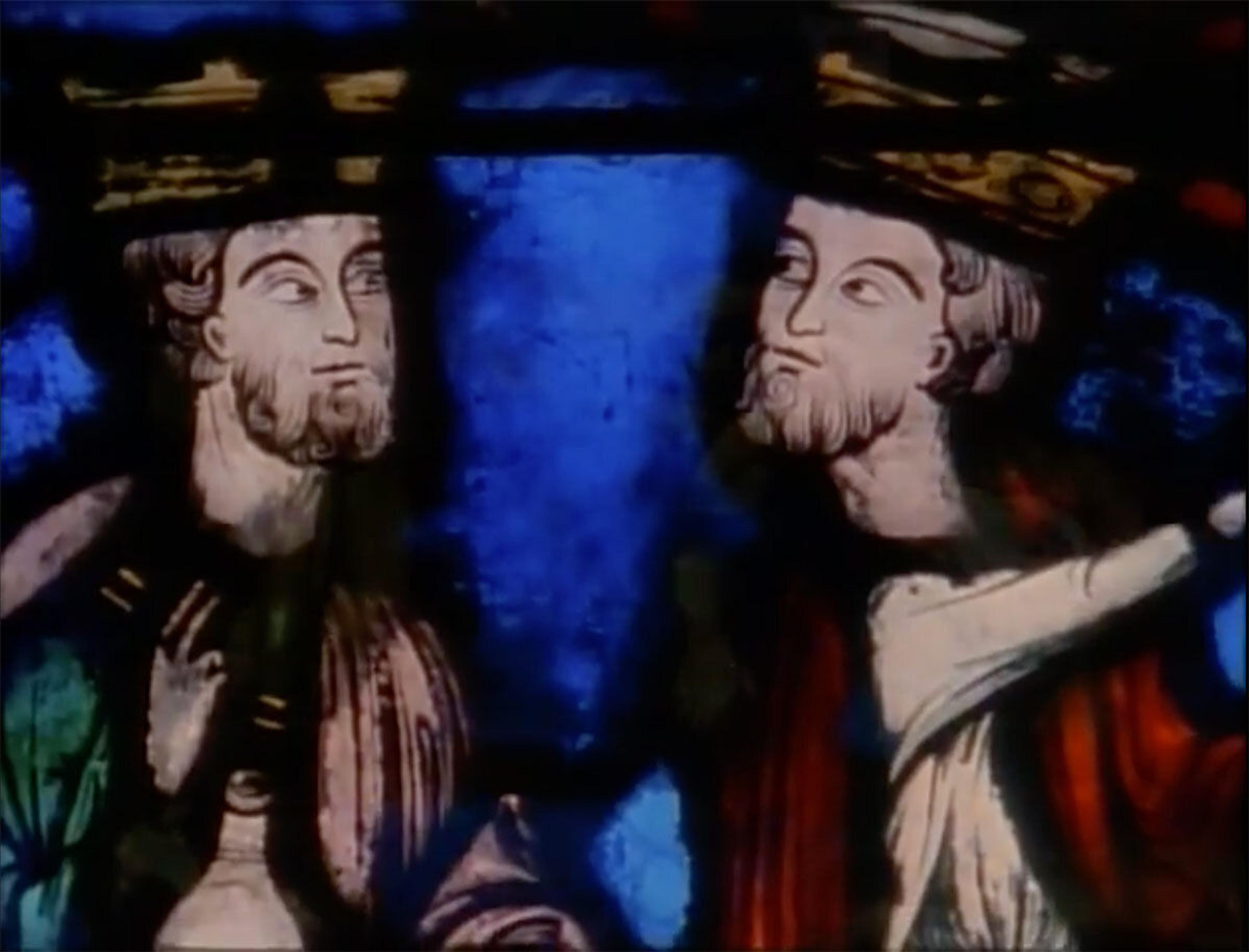 A stained glass window