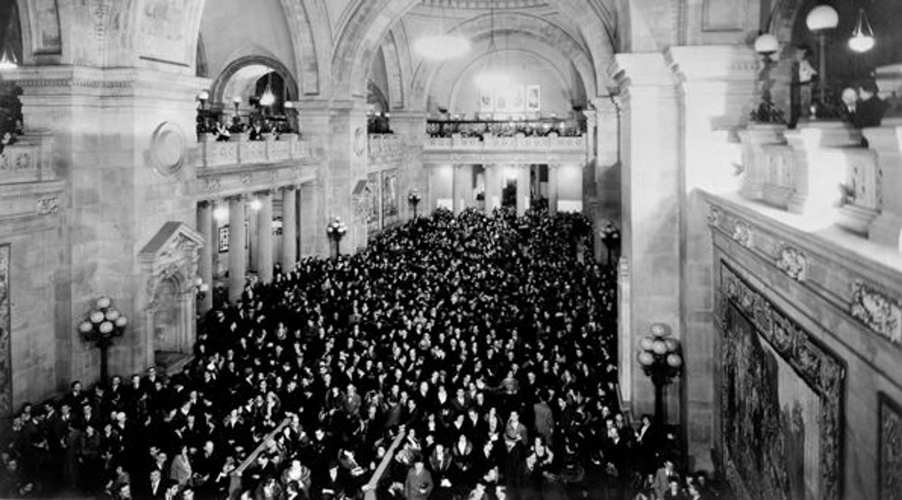 Audience in the Great Hall for Mannes concert, February 1, 1933