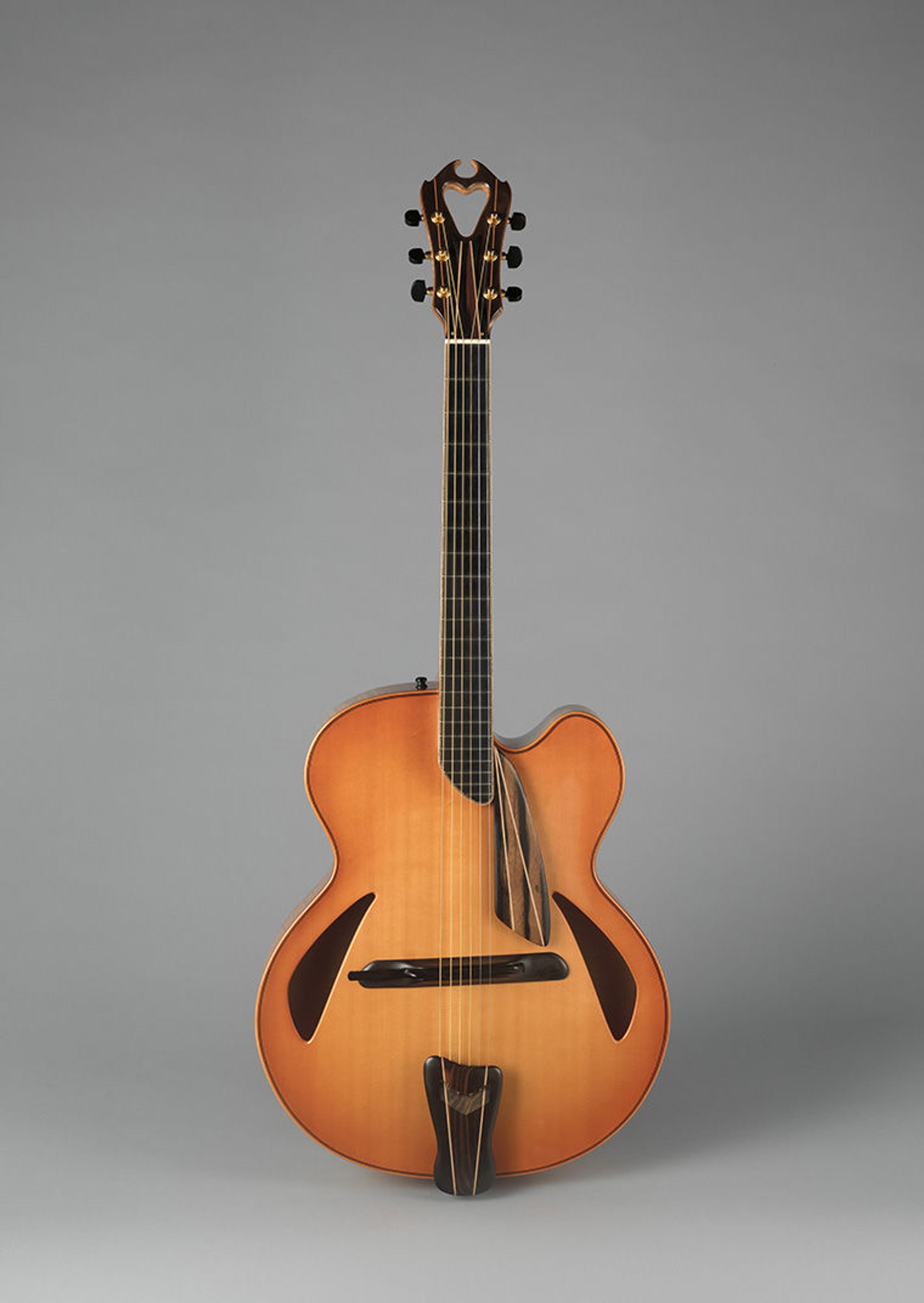 James D'Aquisto (American, 1935–1995). Archtop guitar, 1993. Spruce, maple, ebony, W: 17 in. (43.2 cm). The Metropolitan Museum of Art, New York, Gift of Steve Miller, 2012 (2012.246)