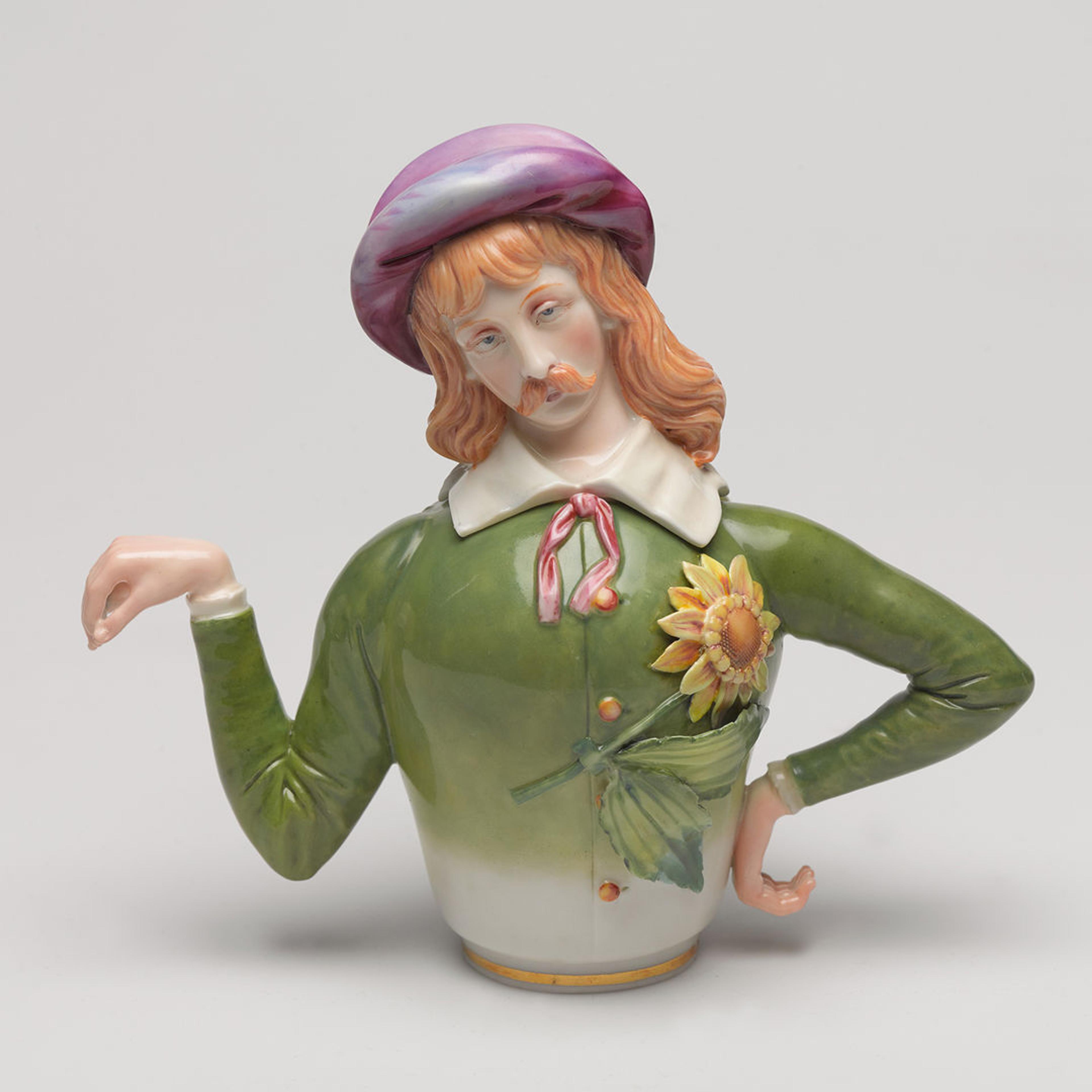 A double-gendered teapot from the Royal Worcester Company.