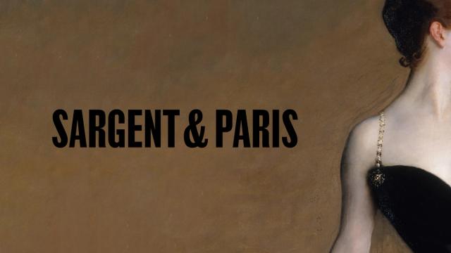 Close up of painting of a lady's shoulder and dress stadning in the front of a tan background.