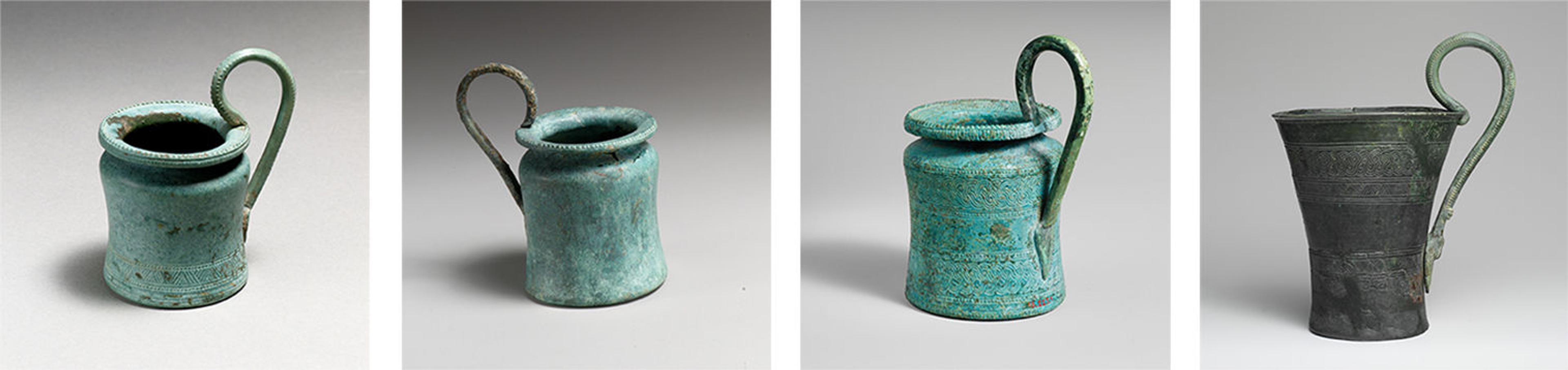 Four images of Etruscan cups.