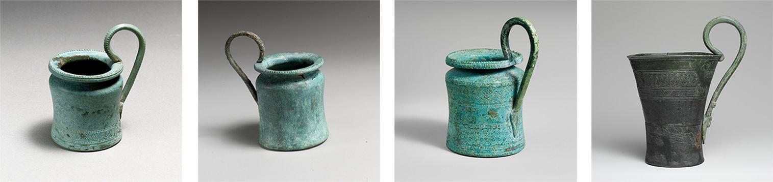 Four images of Etruscan cups.