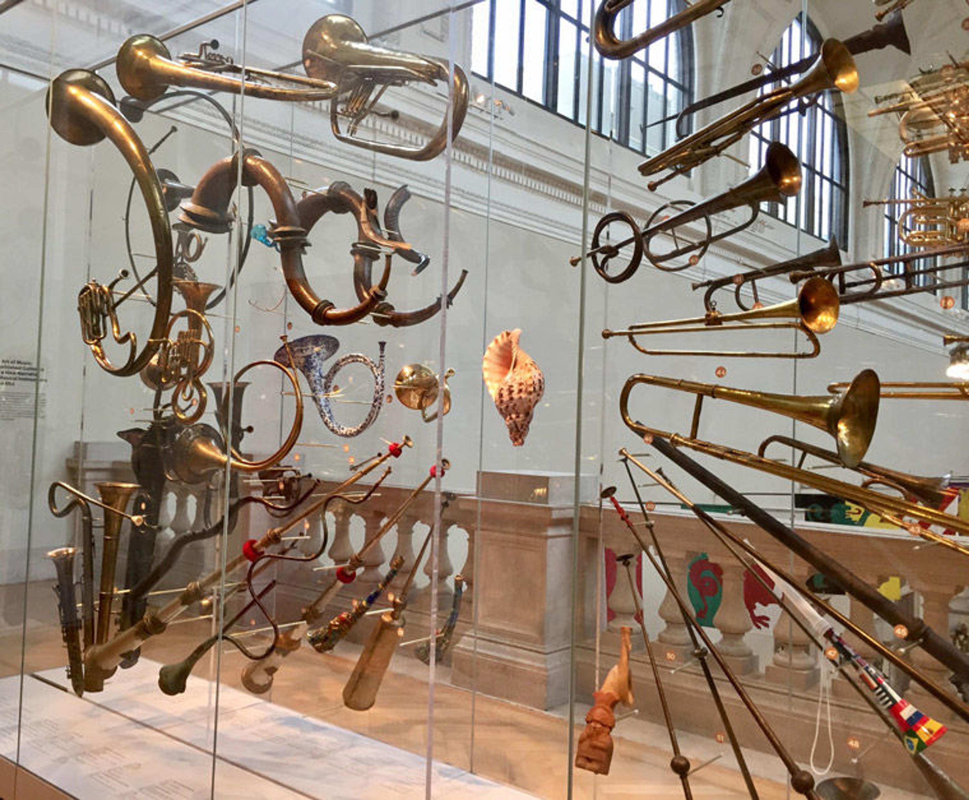 View of the Fanfare gallery featuring the conch shell in the center suspended in space