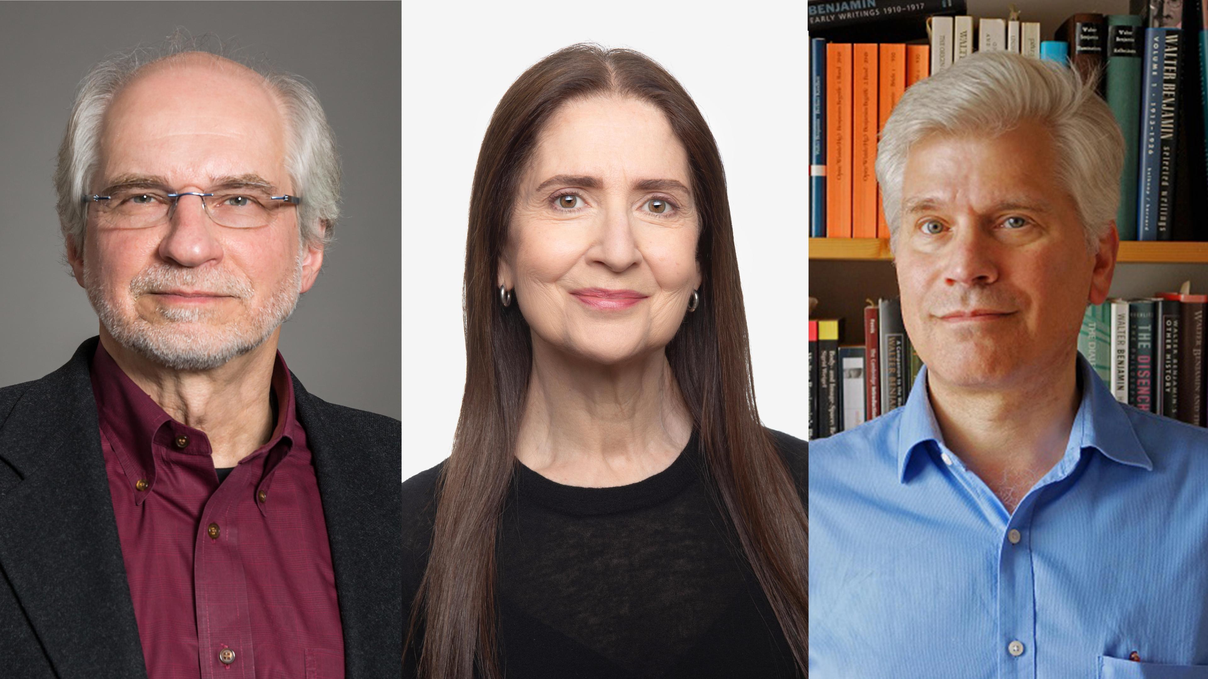 Headshots of distinguished scholars Michael Leja, Lynda Nead, Frederic Schwartz