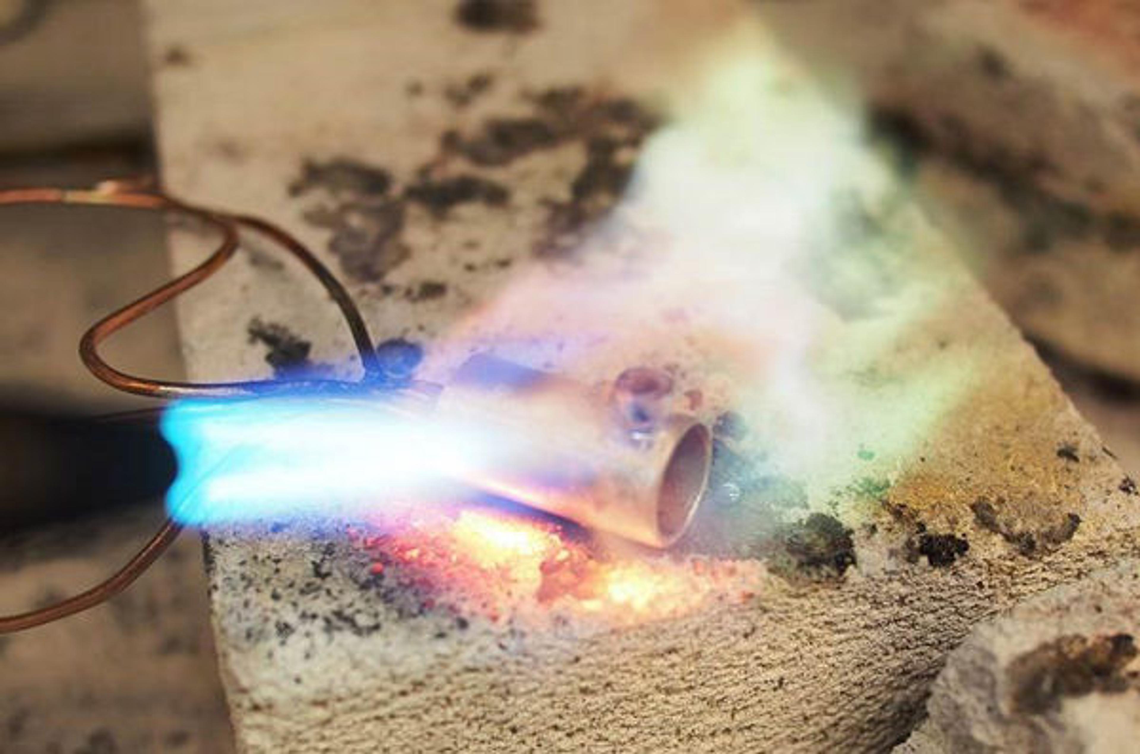 Brass is heated to create an adjustable mannequin frame. Photo courtesy of Matthew Cumbie
