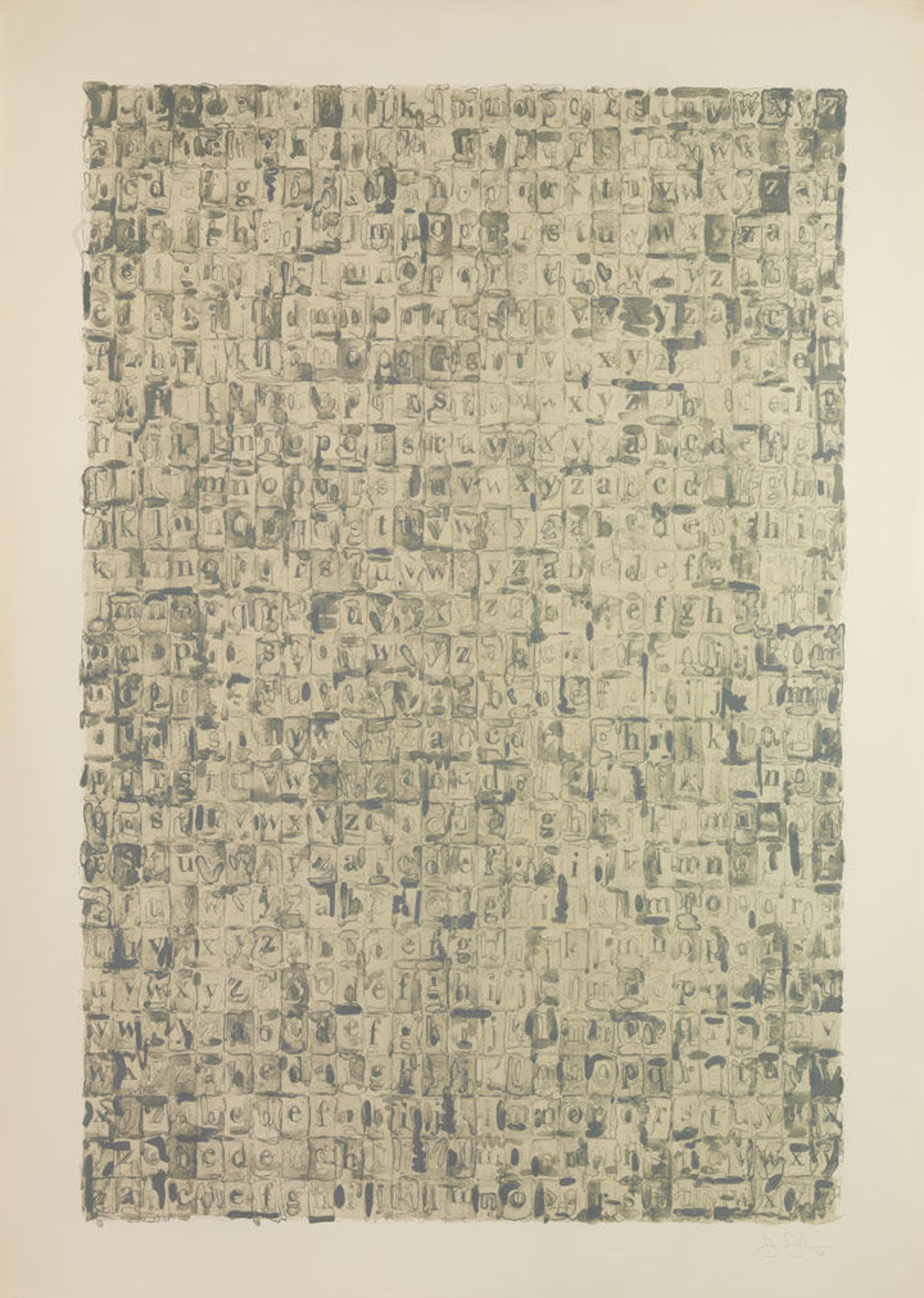Jasper Johns (American, born Augusta, Georgia, 1930). Gray Alphabets, 1968.