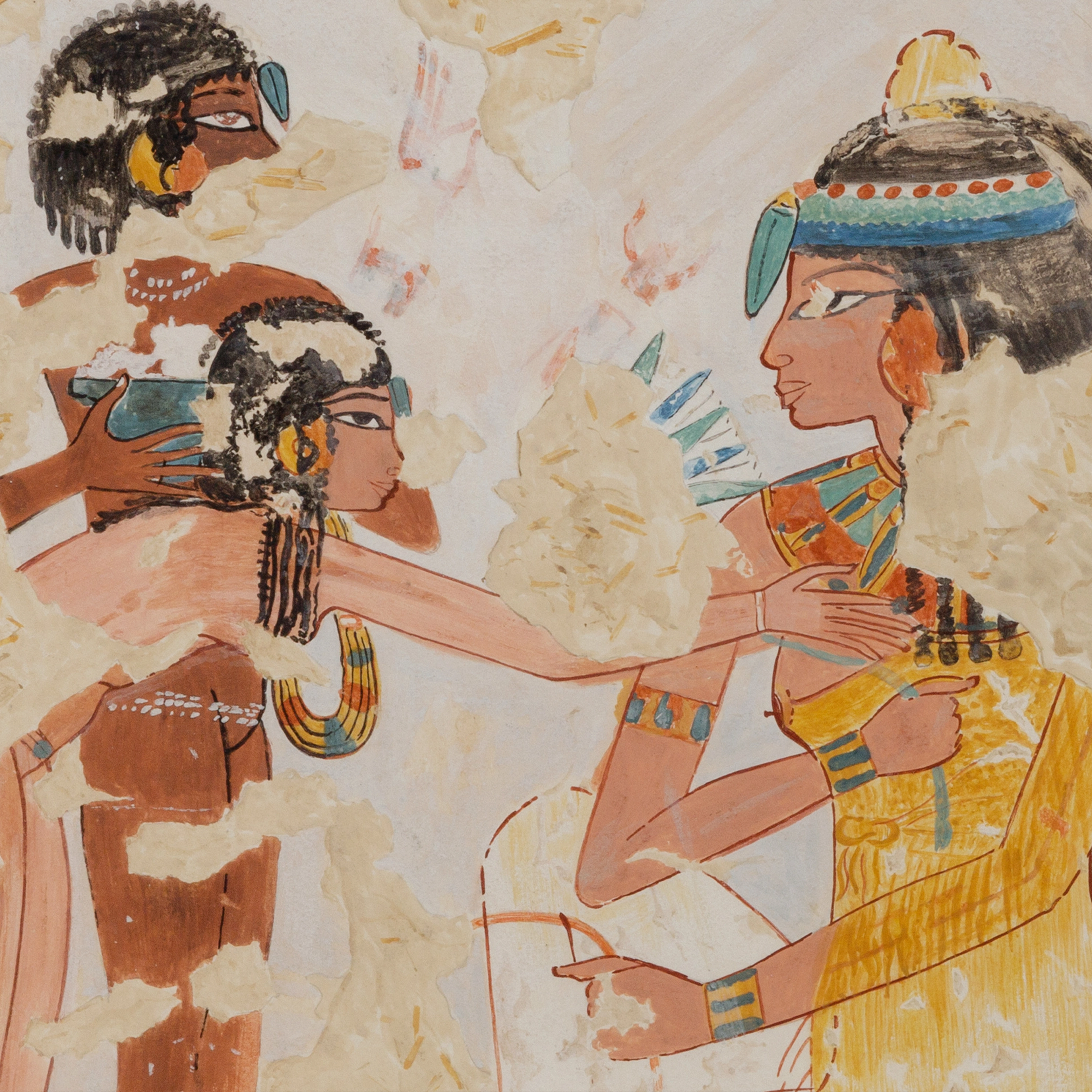 Nina de Garis Davies, Women at a Banquet, Twentieth Century; original New Kingdom, A.D. 1922; original ca. 1400–1390 B.C.