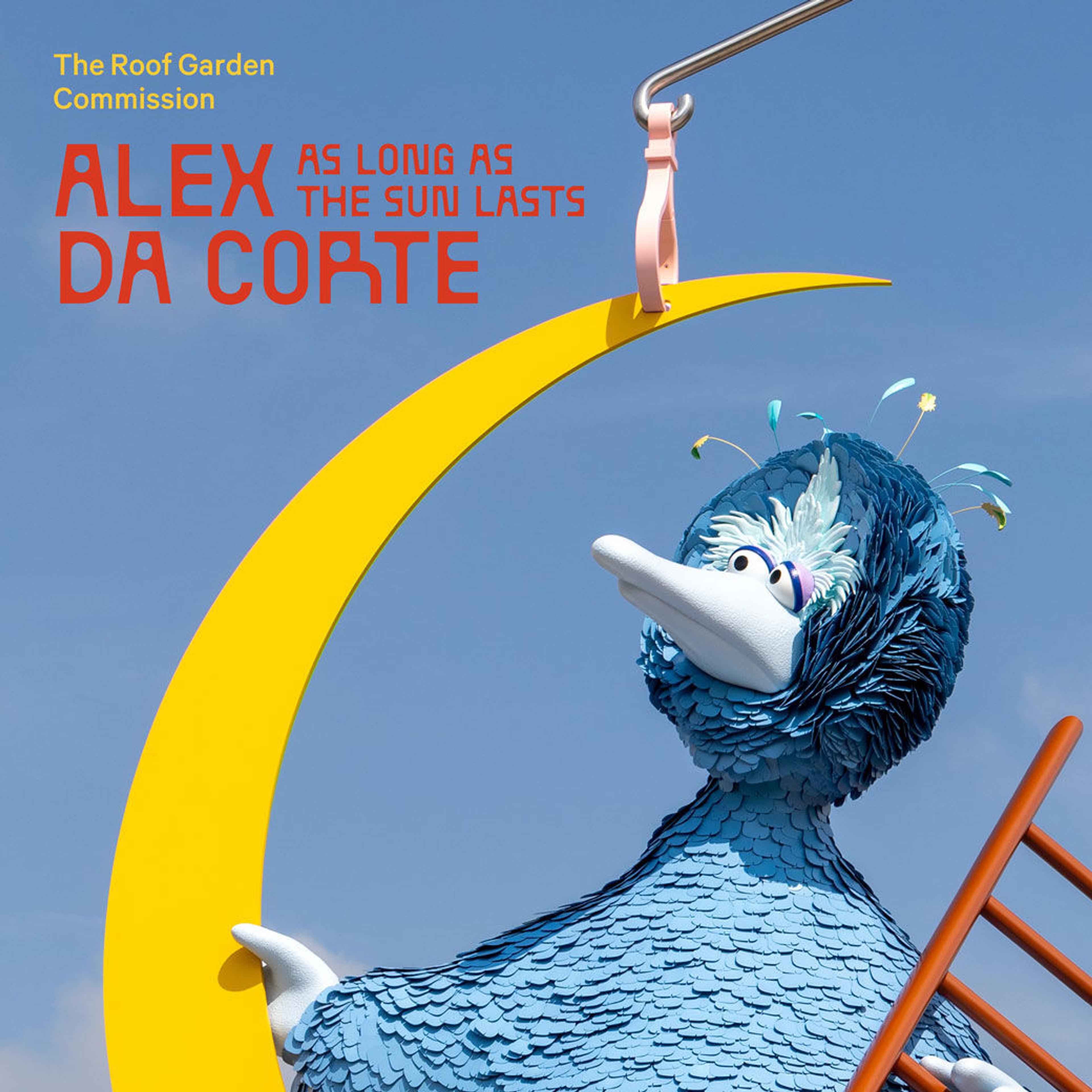 Big Blue Bird handing from the moon