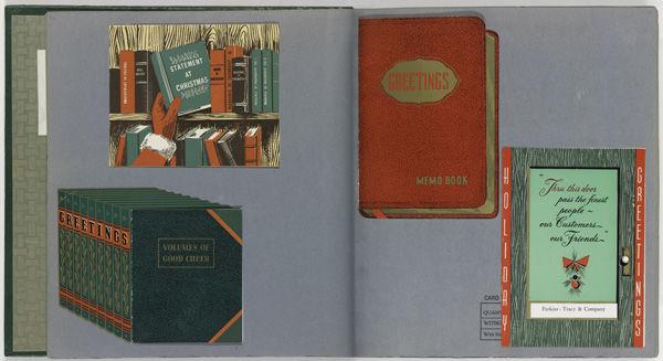 Opening from Burdick Album 575, 'Recent Greeting Cards'