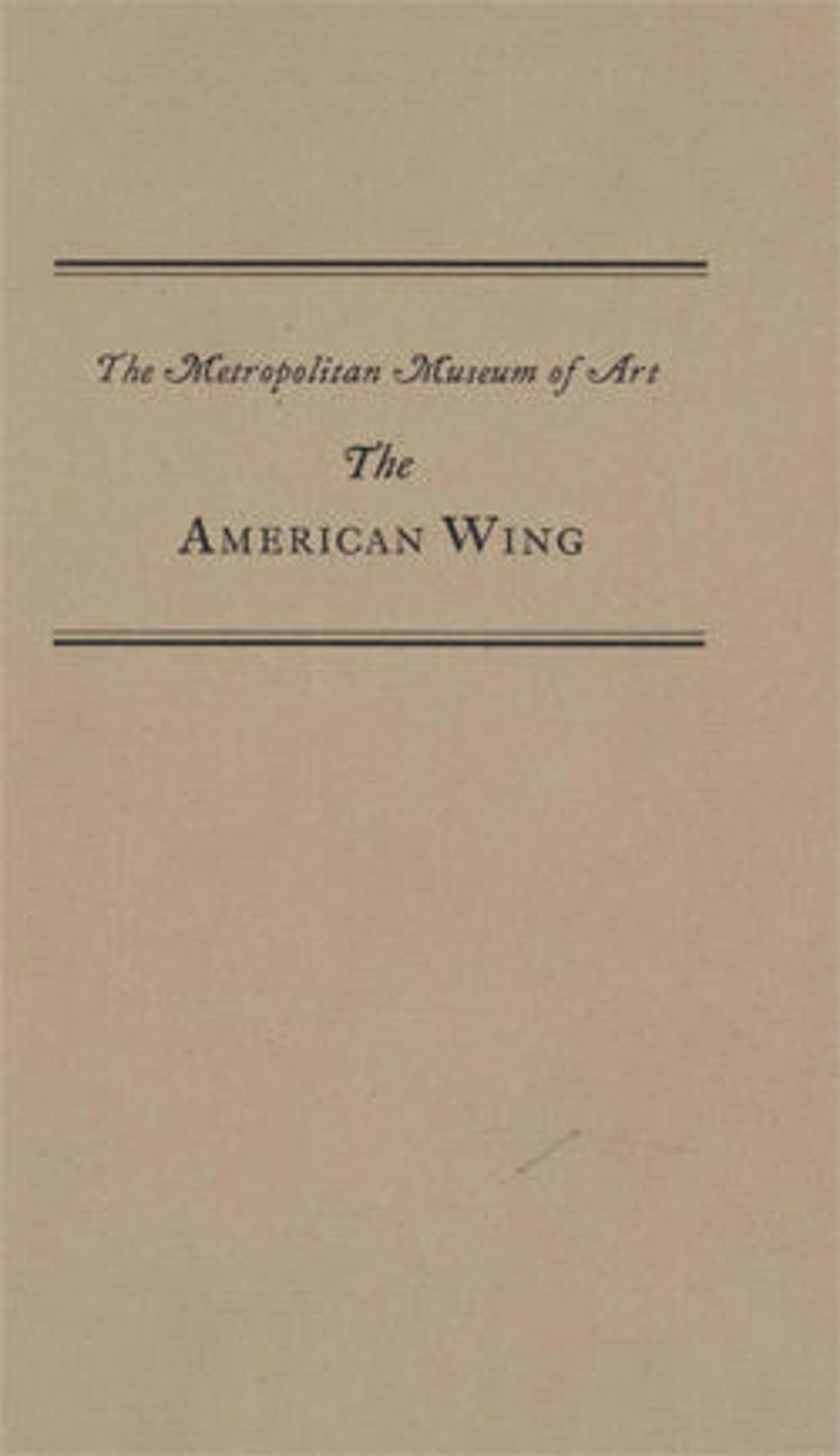 A Handbook of the American Wing Cover